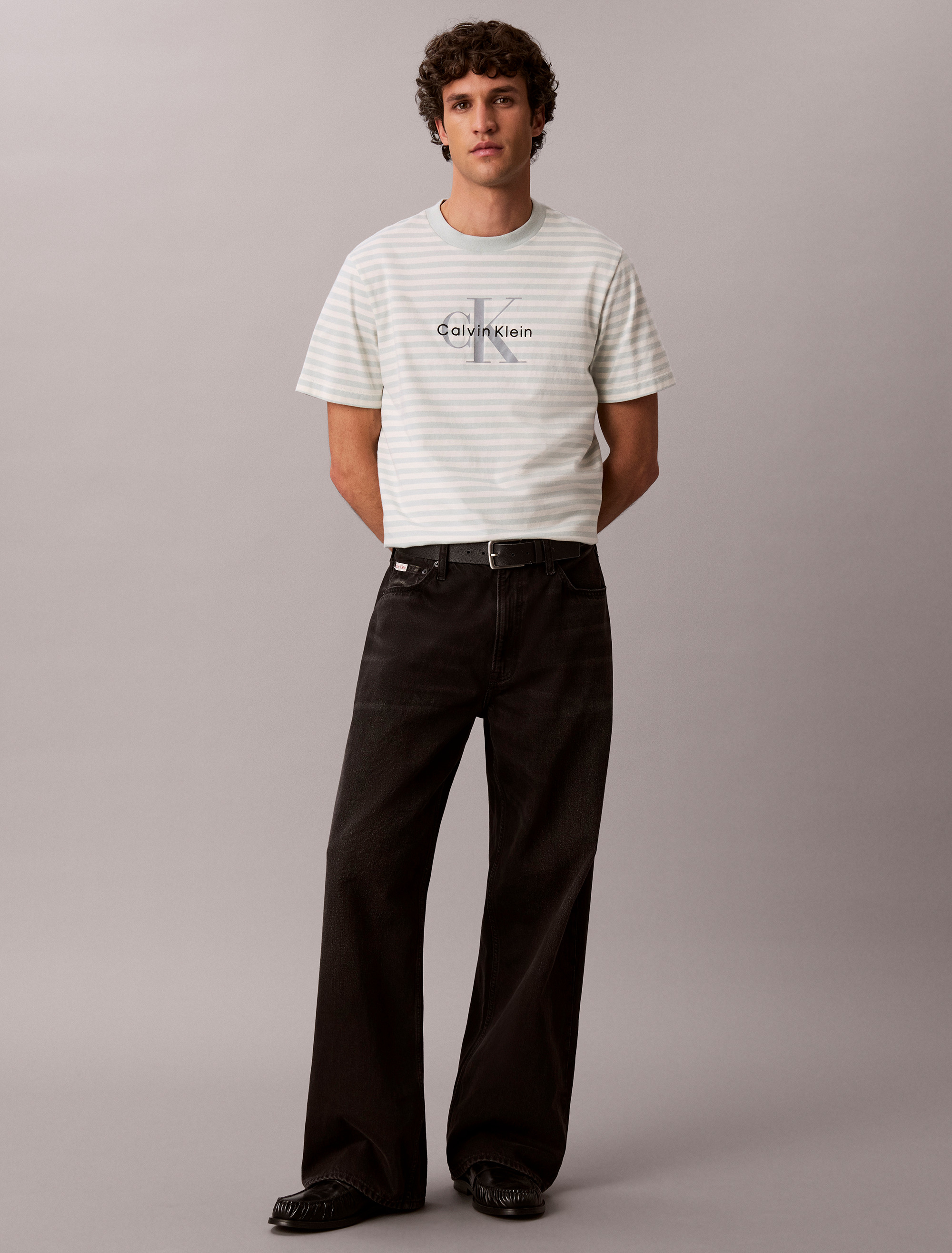 Monogram Logo Stripe Relaxed T-Shirt