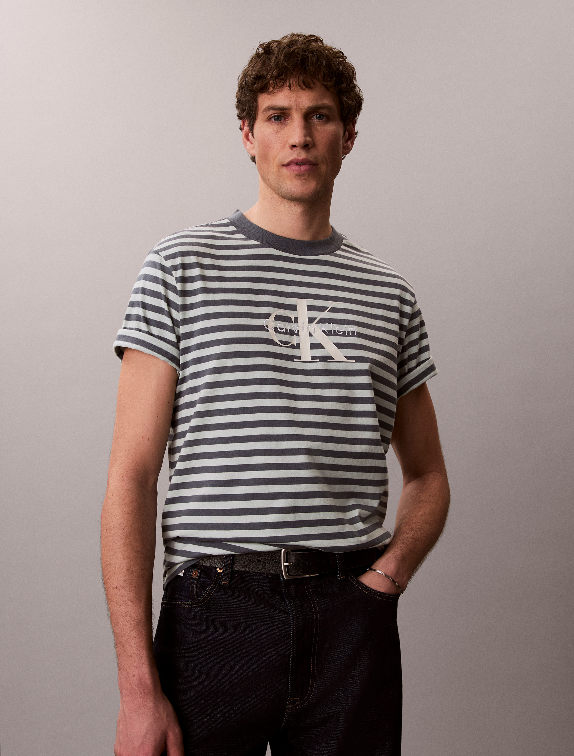 Monogram Logo Stripe Relaxed T-Shirt