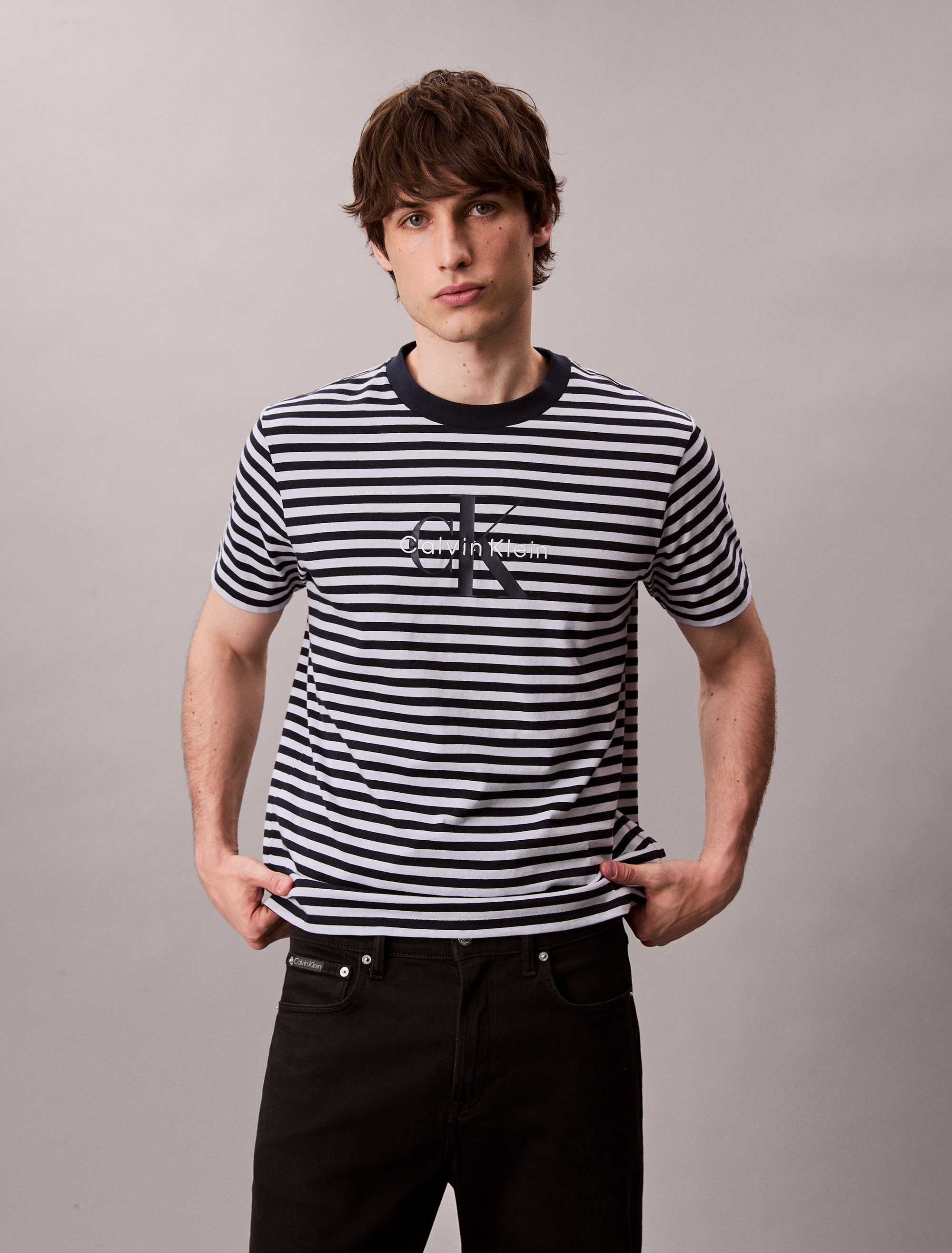 Monogram Logo Stripe Relaxed T-Shirt