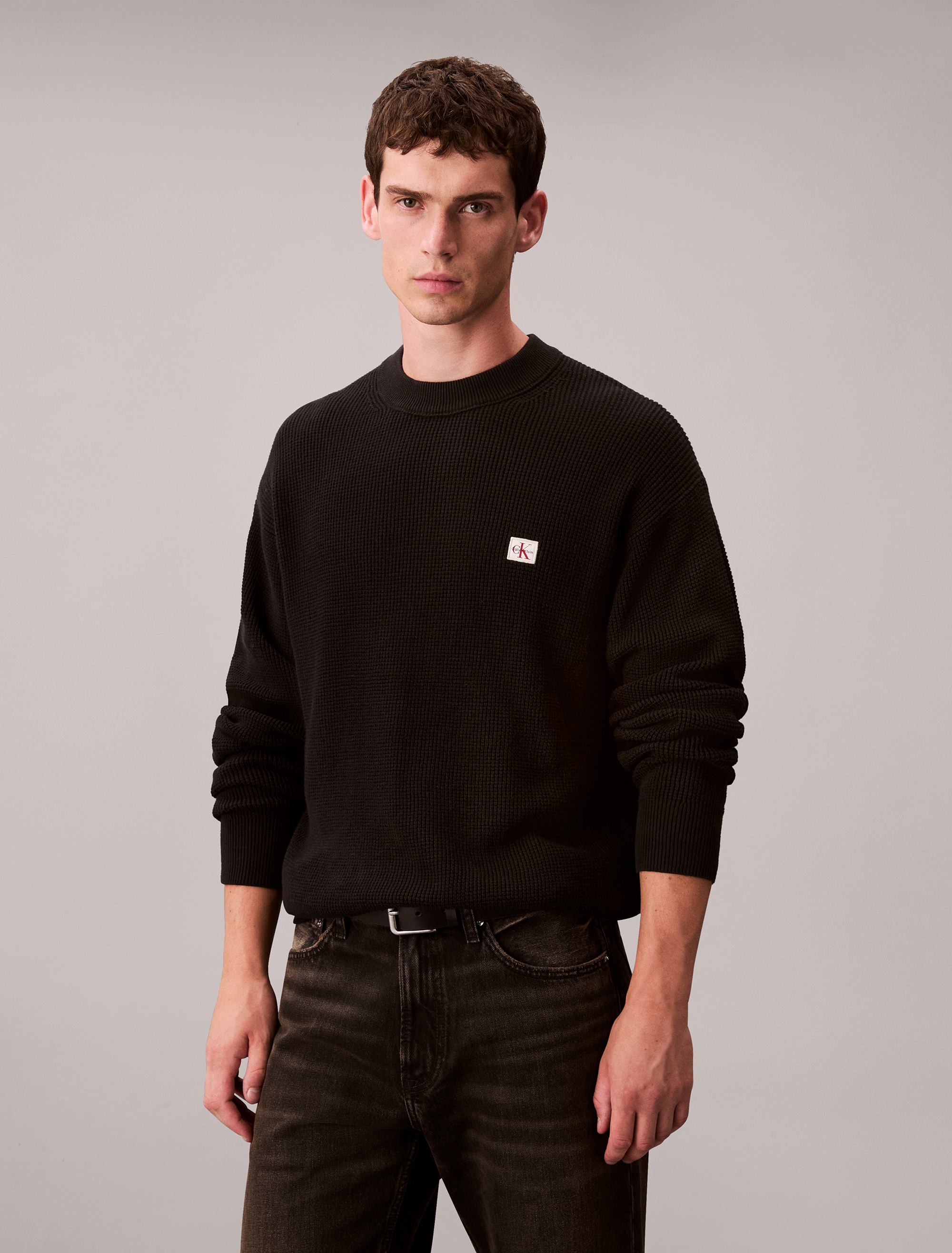 Waffle Cotton Monogram Jumper