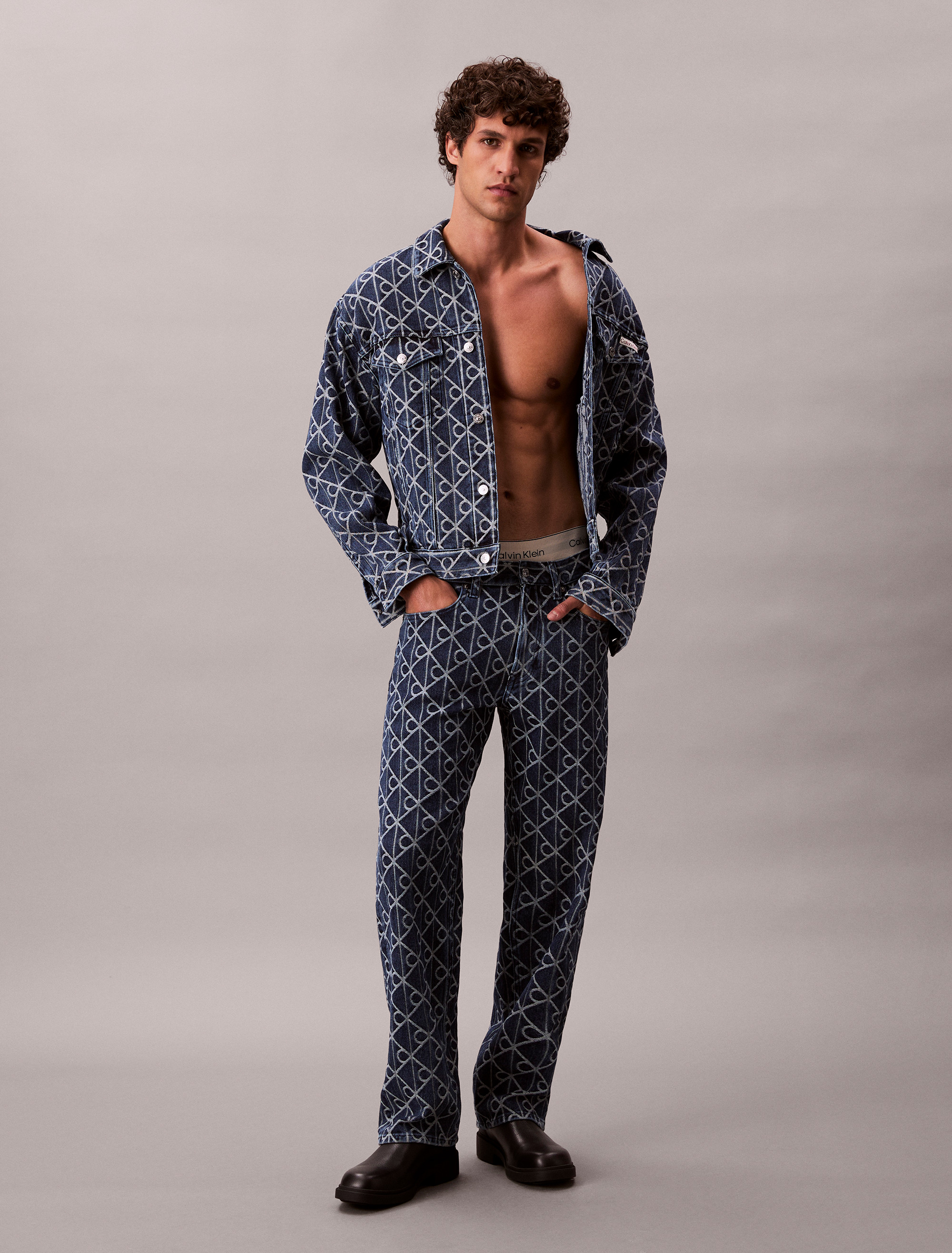 Allover Logo 90s Denim Jacket