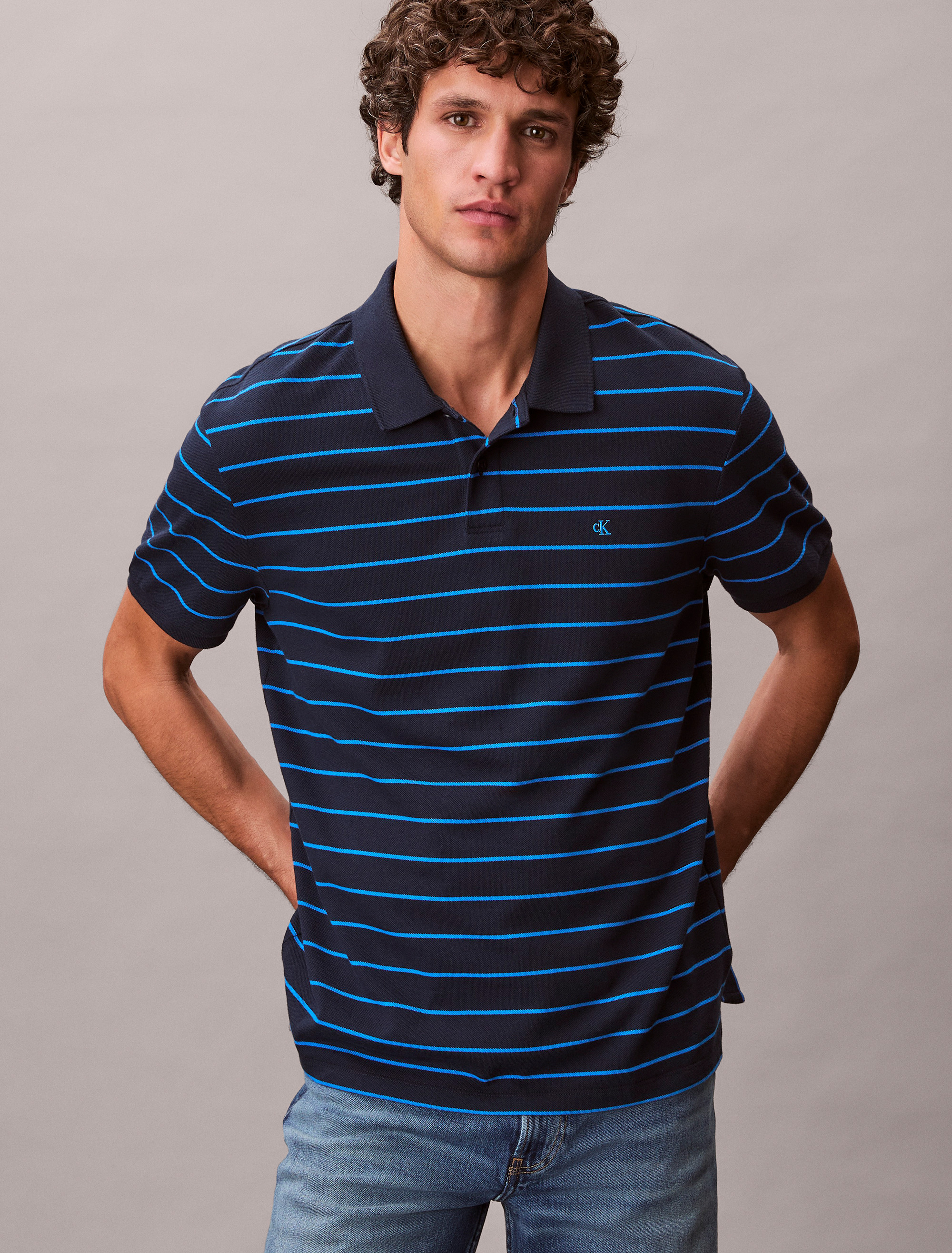 Striped Pique Classic Polo Shirt