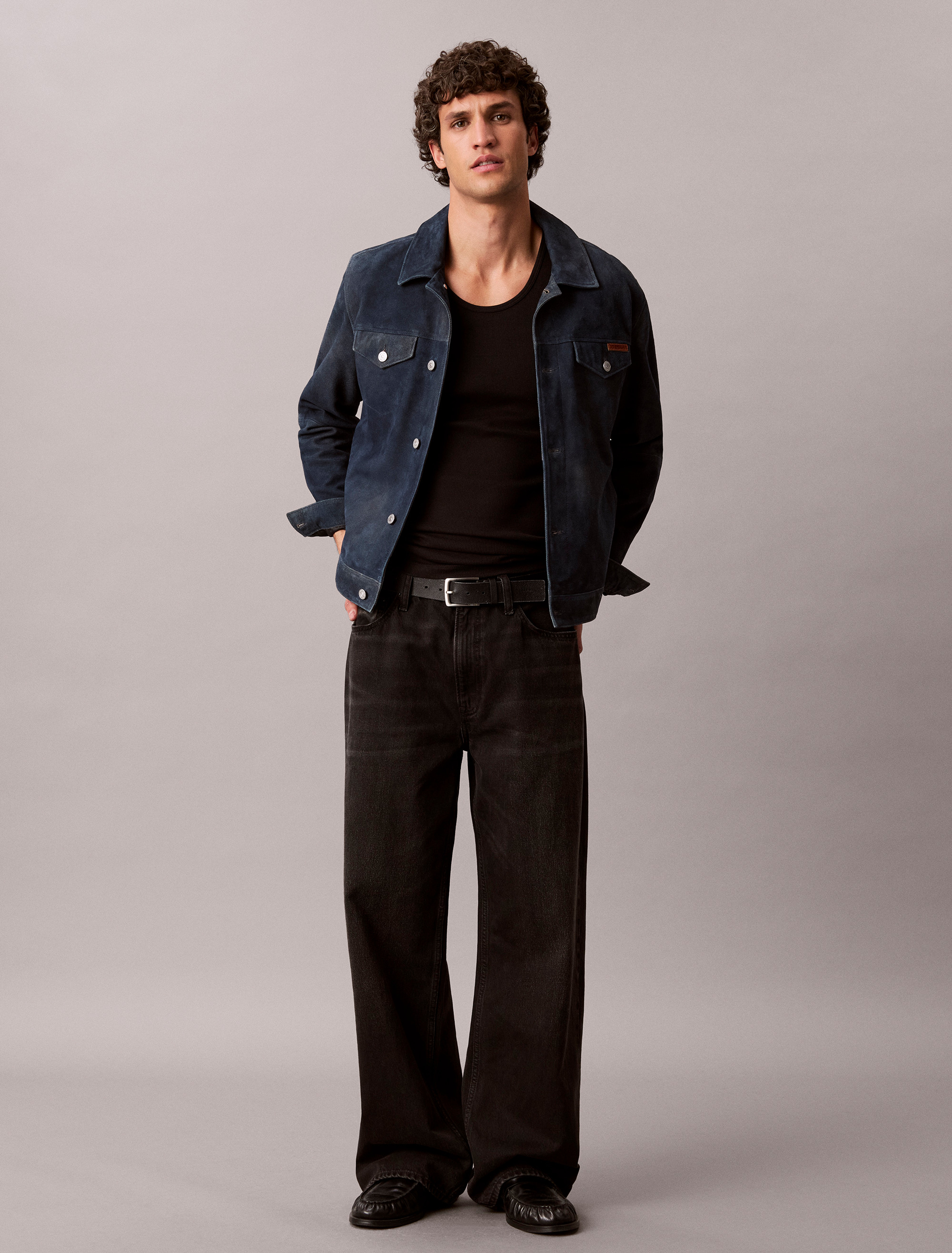 Suede Leather 90s Trucker Jacket