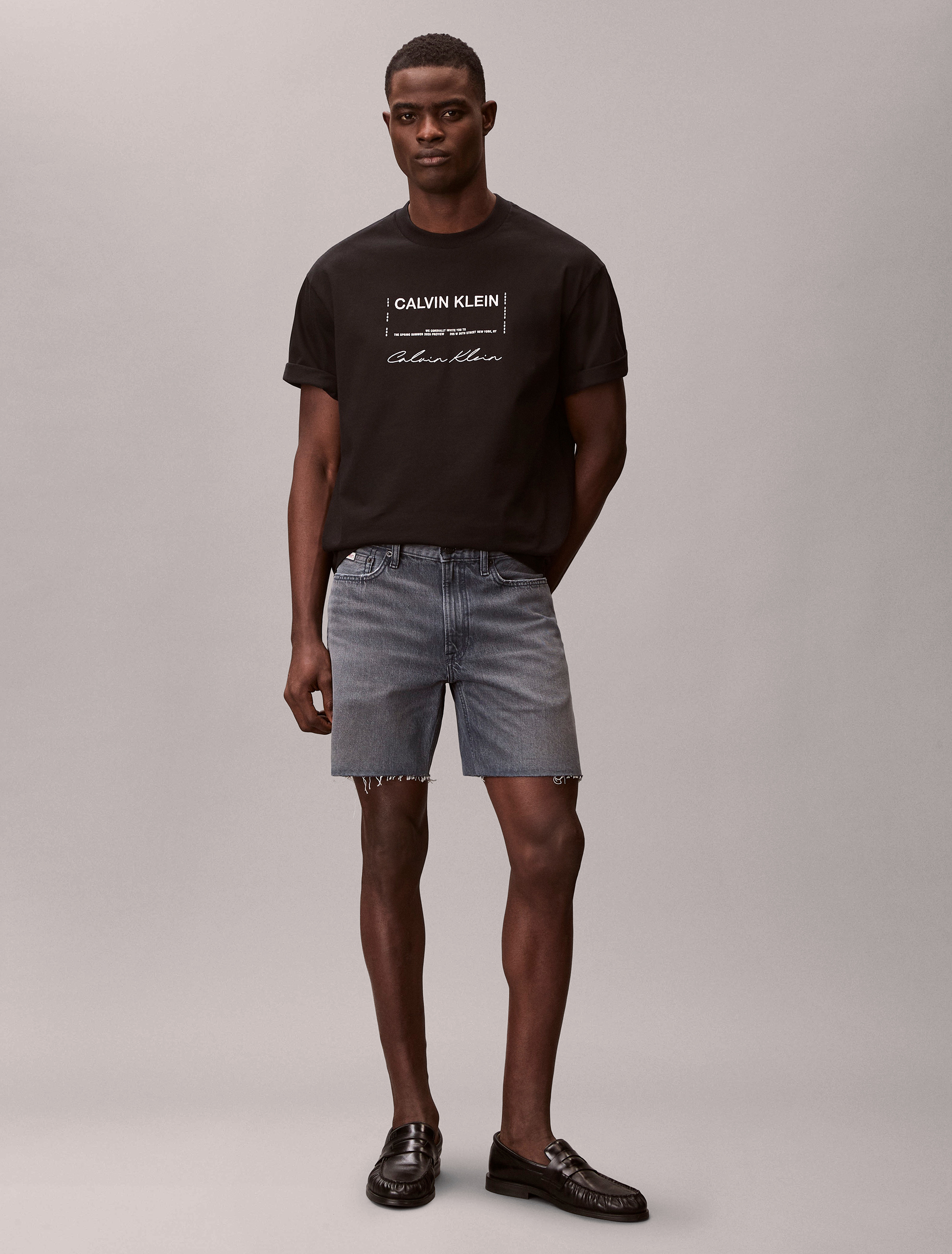 Classic Ash Stone Denim Shorts