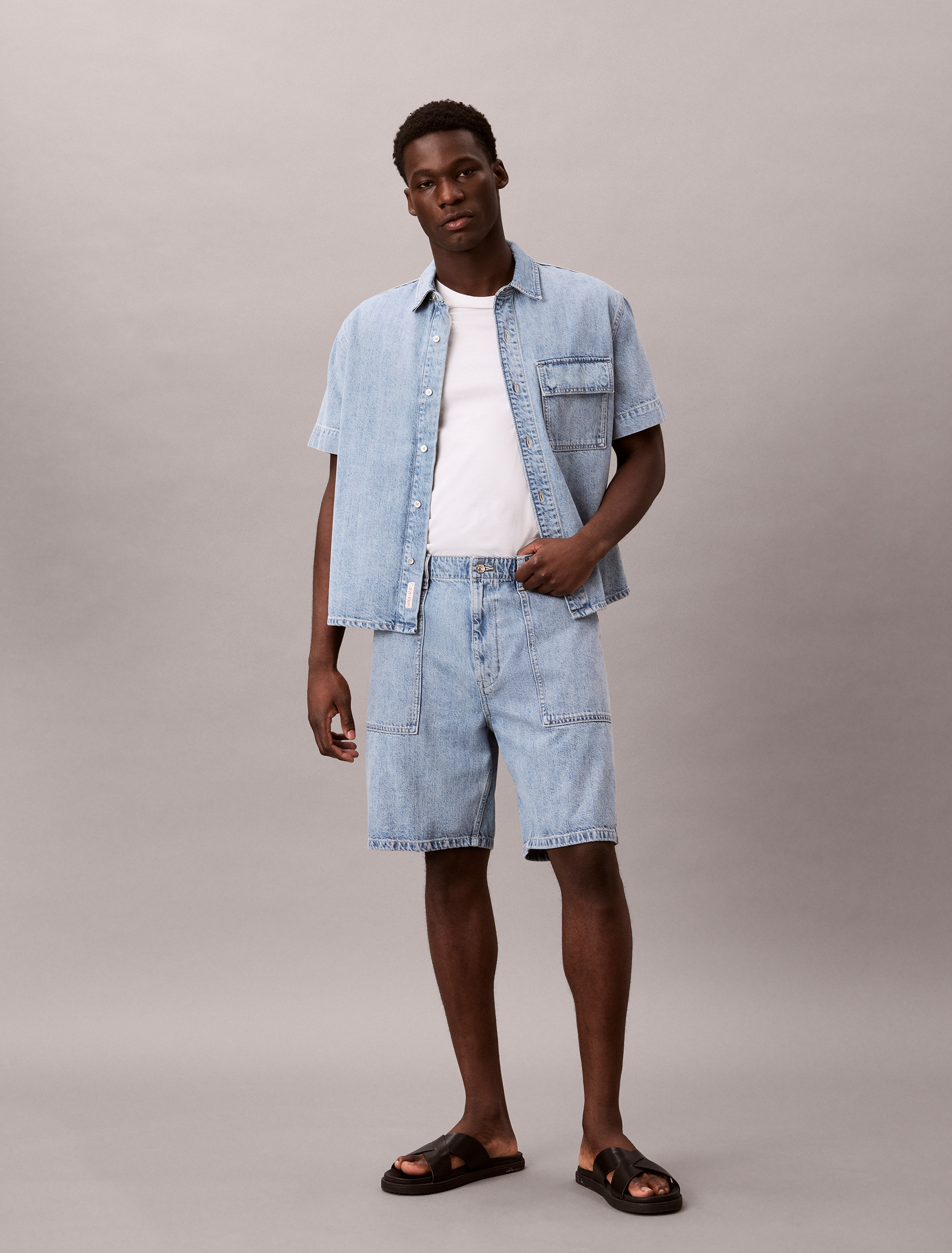 Denim Utility Button Down Shirt