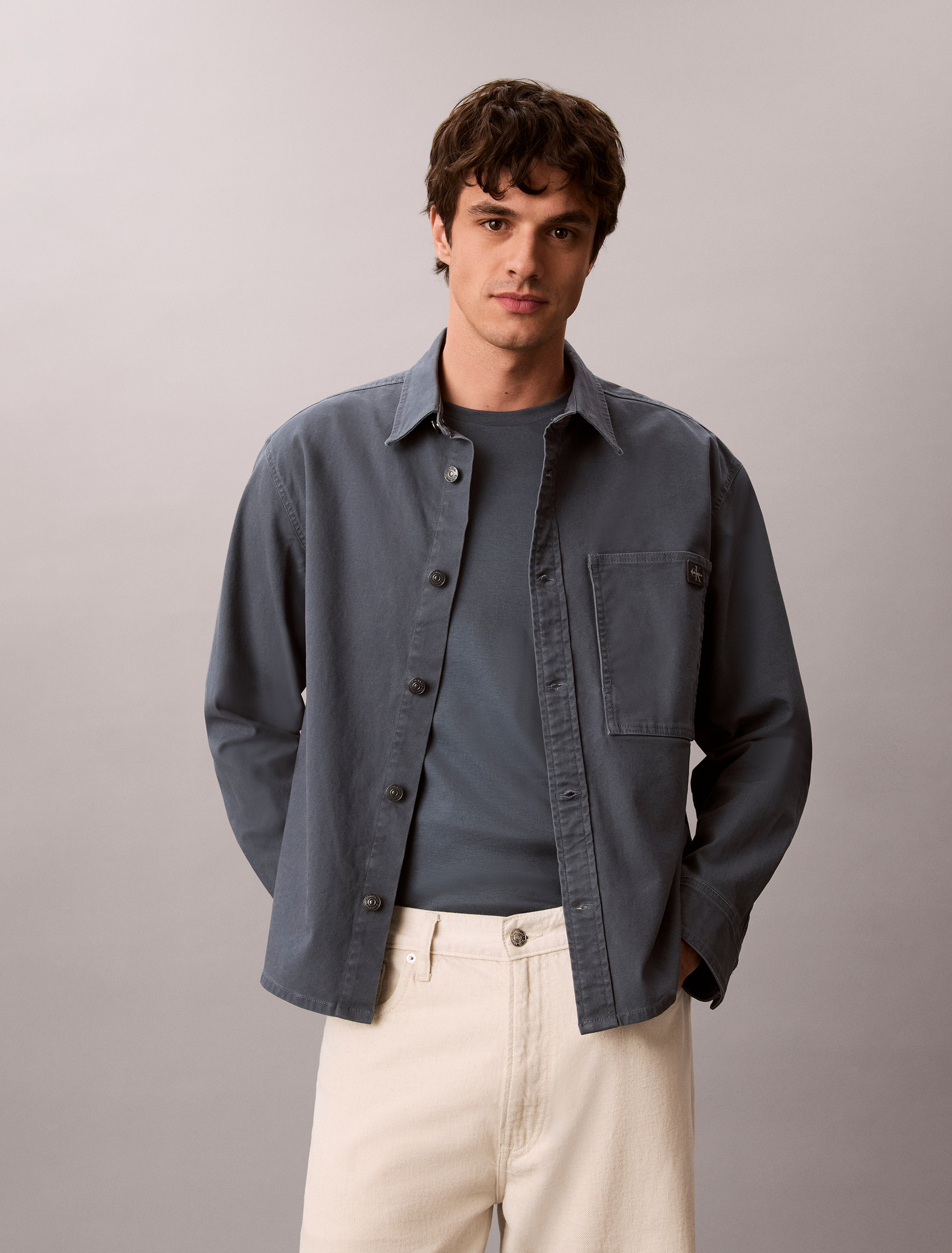 Matte Canvas Shirt Jacket
