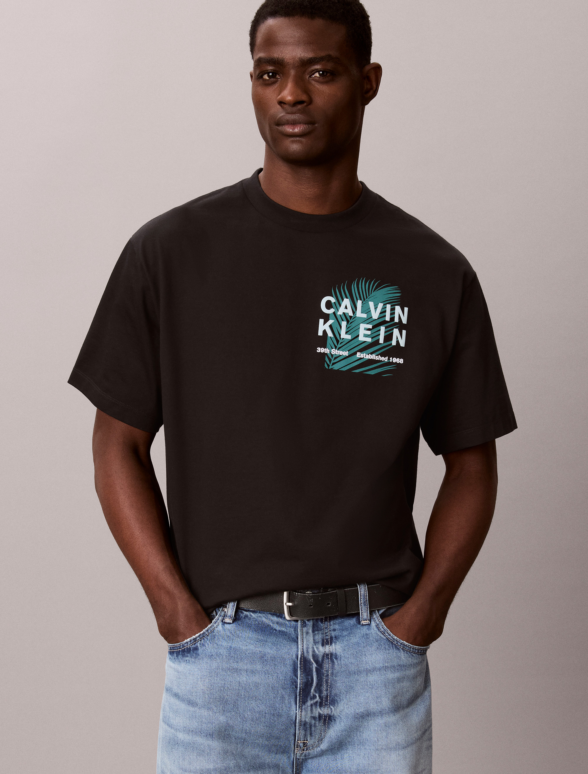 Palm Leaf Logo Graphic Relaxed T-Shirt