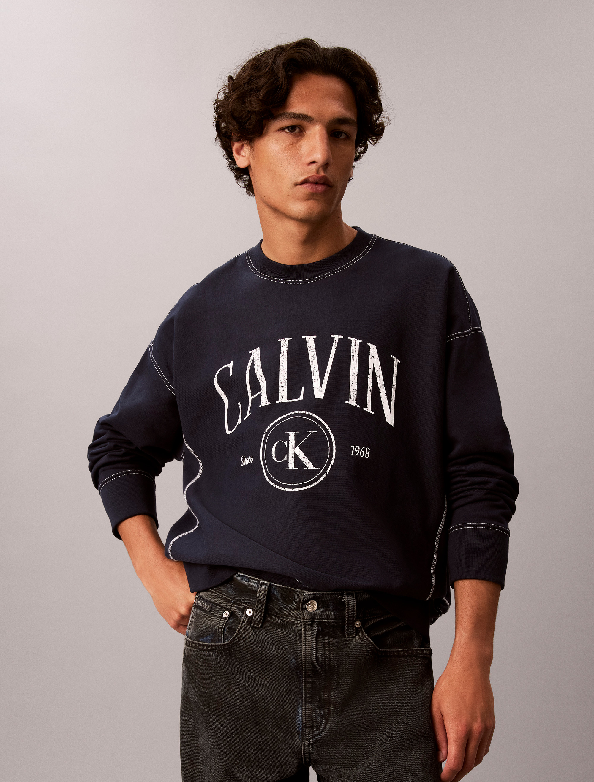 Terry Logo Graphic Relaxed Sweatshirt