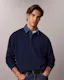 Denim Collar Long Sleeve Polo