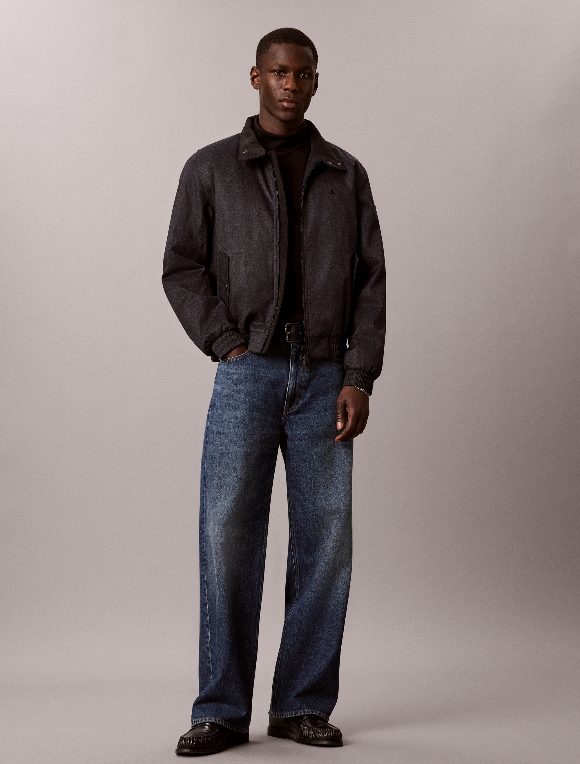 Tech Denim Zip-Up Jacket