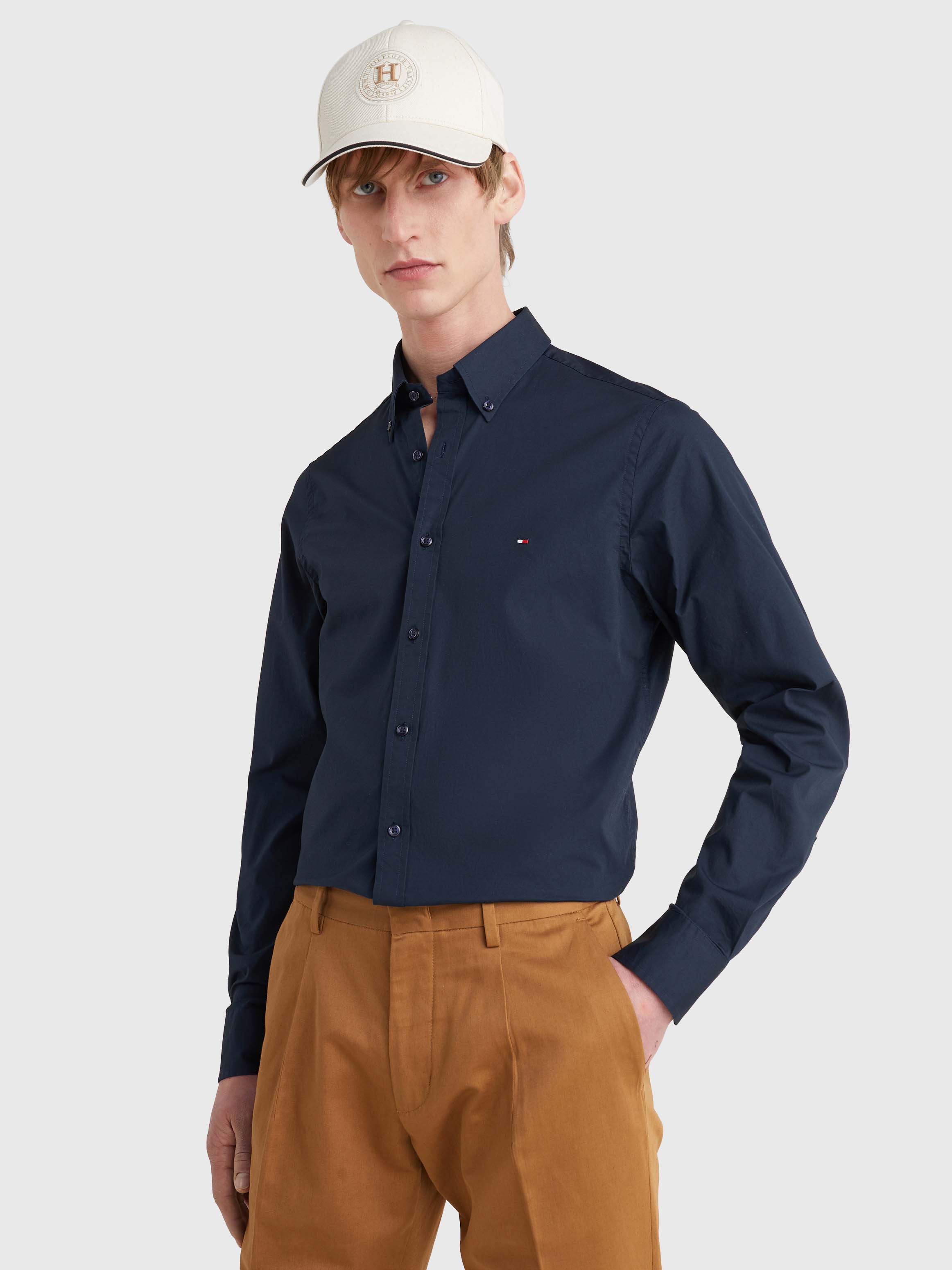 Tommy hilfiger core stretch slim poplin clearance shirt