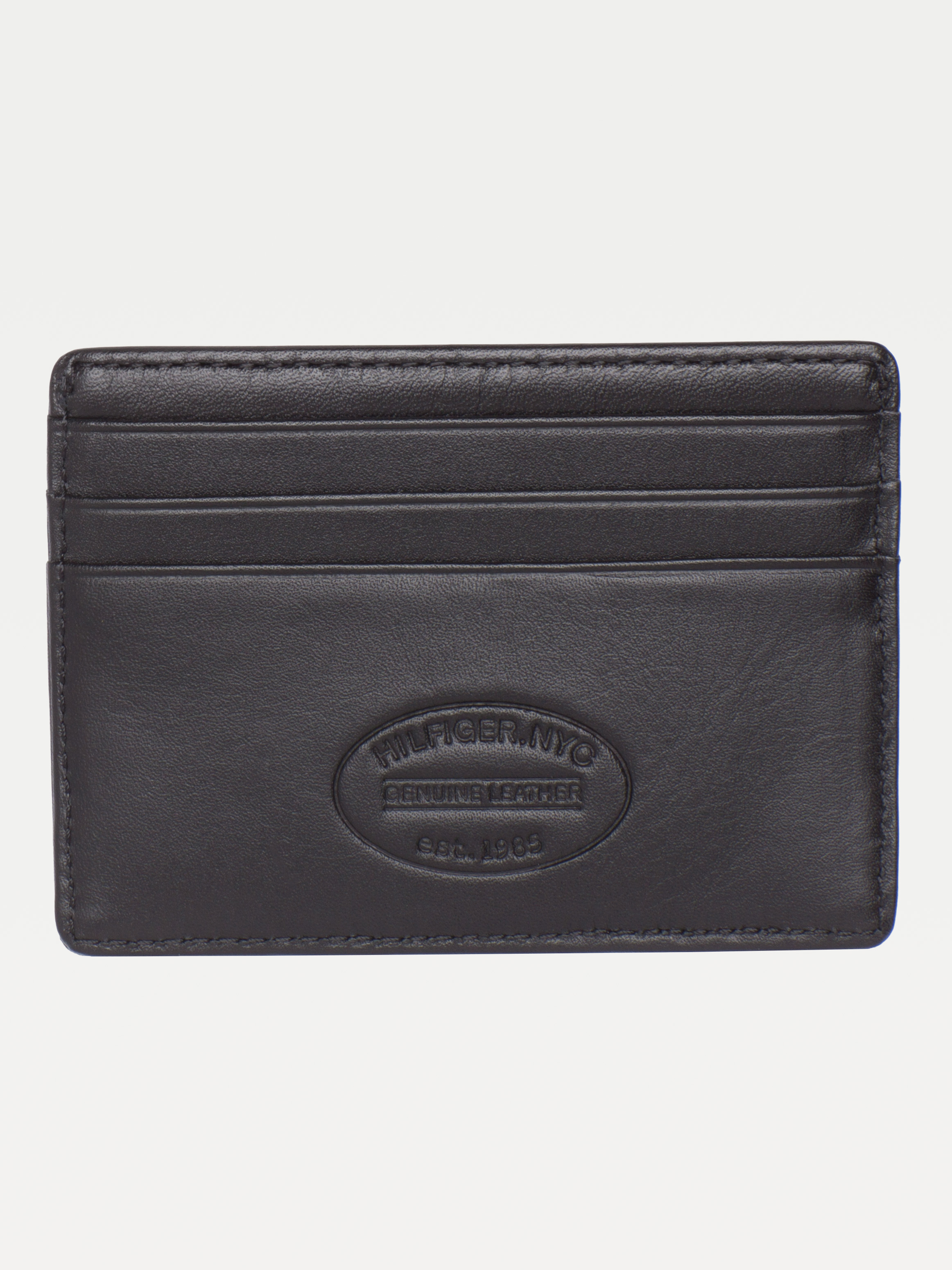 Tommy hilfiger eton leather cardholder in black sales