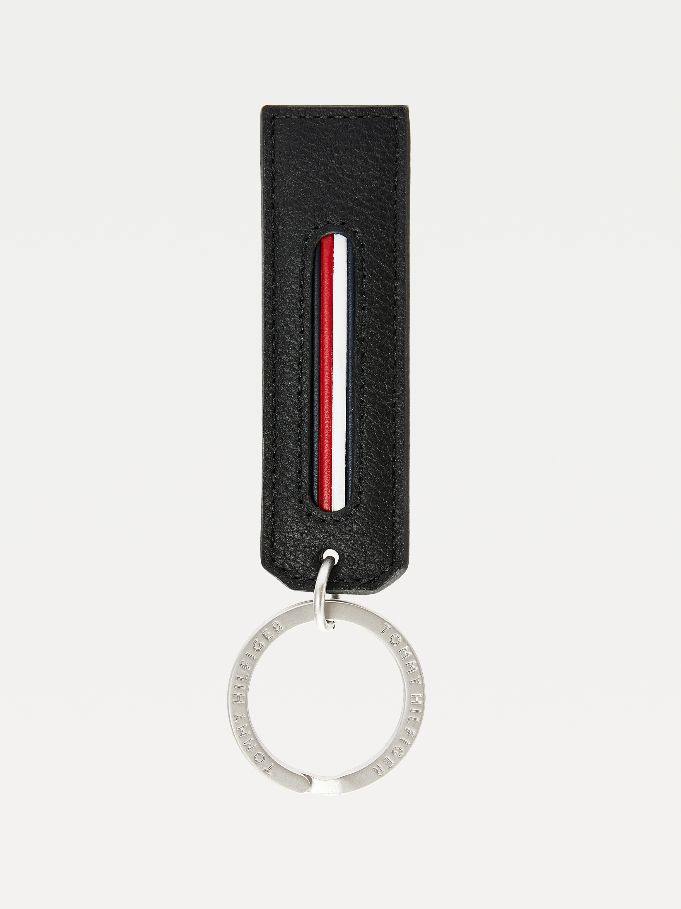 Downtown Leather Trim Key Fob Keyrings Tommy Hilfiger