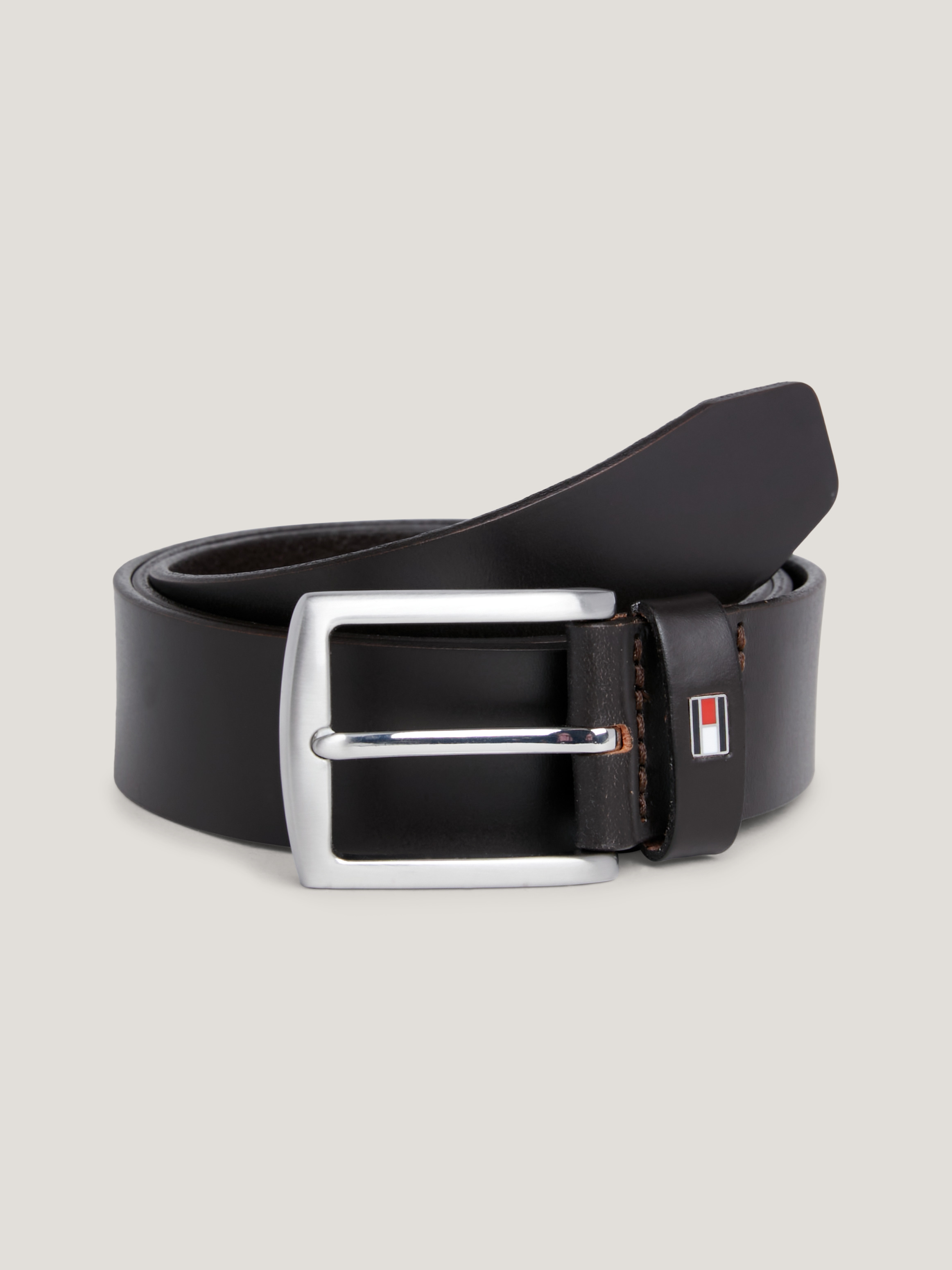 Denton Rounded Buckle Leather Belt Belts Tommy Hilfiger