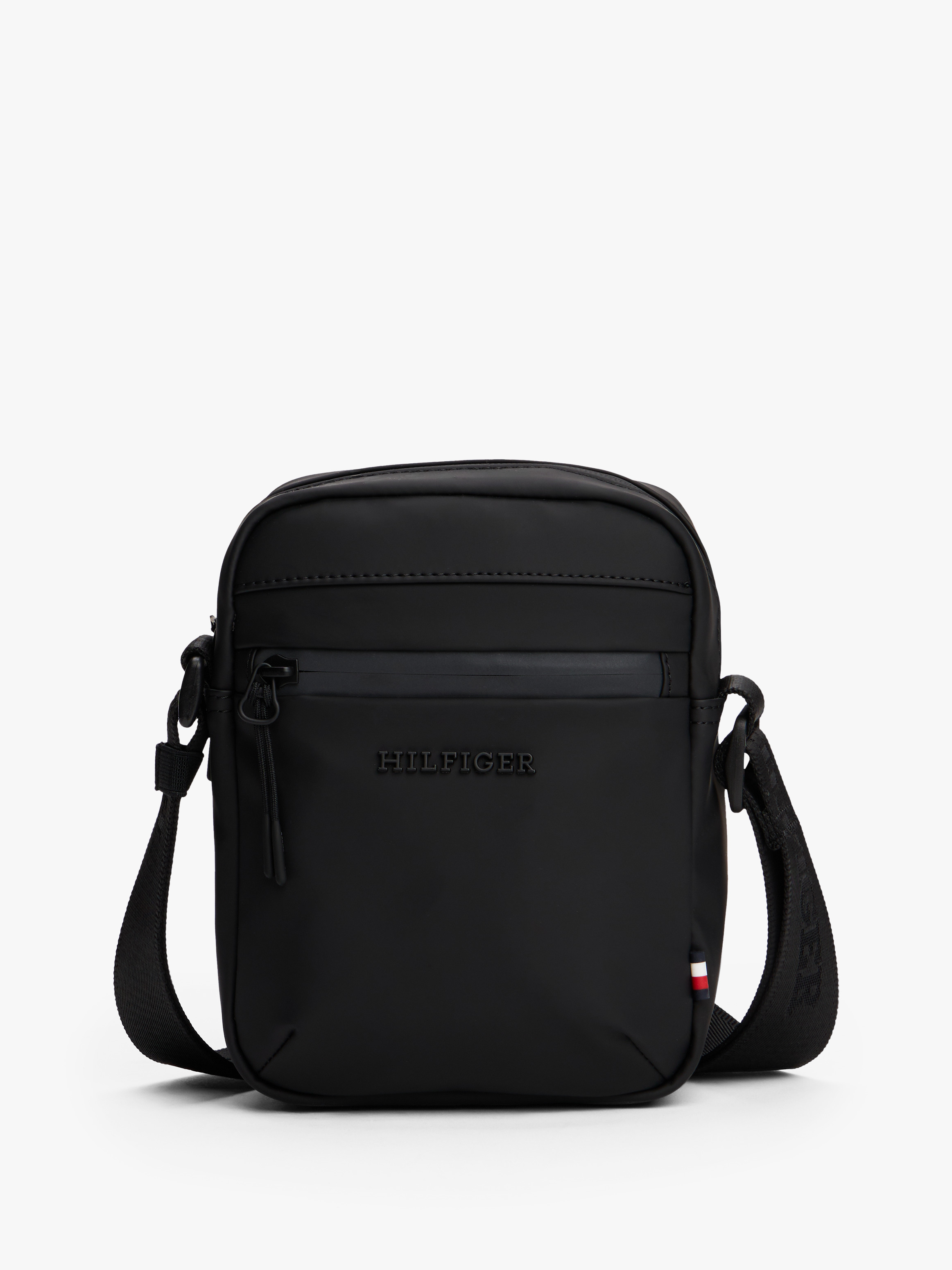 Textured Logo Crossbody Reporter Bag