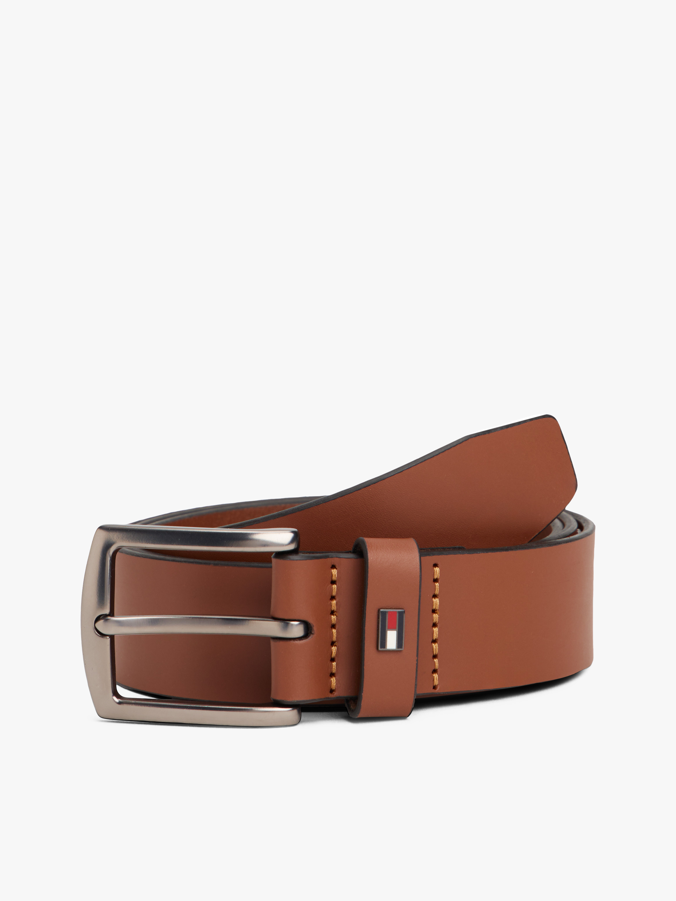 Enamel Flag Square Buckle Leather Belt