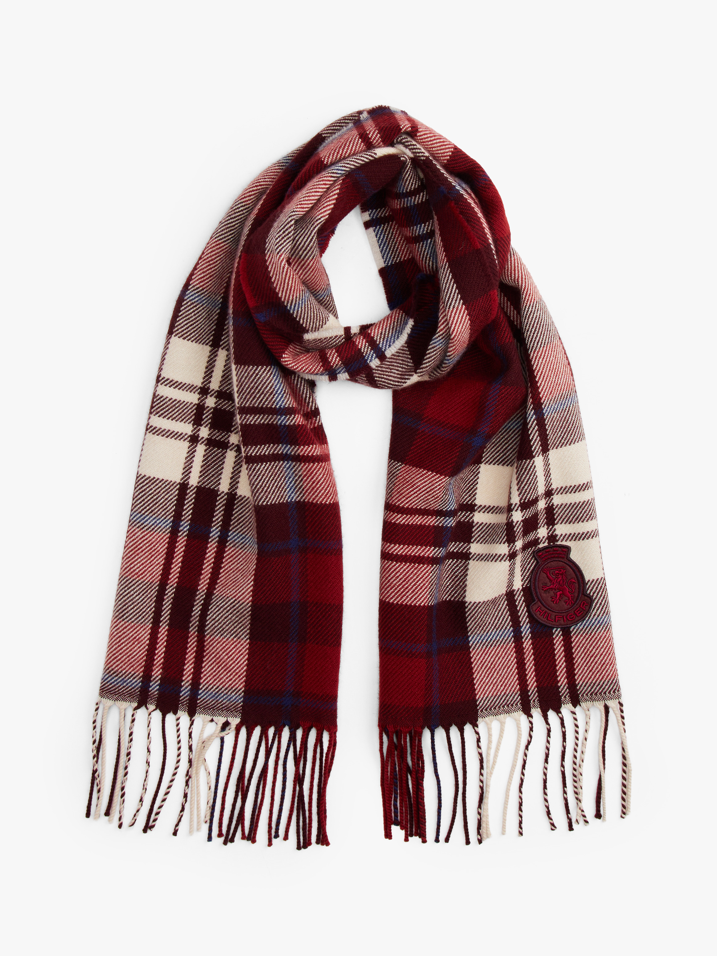 TH Crest Check Scarf With Cashmere