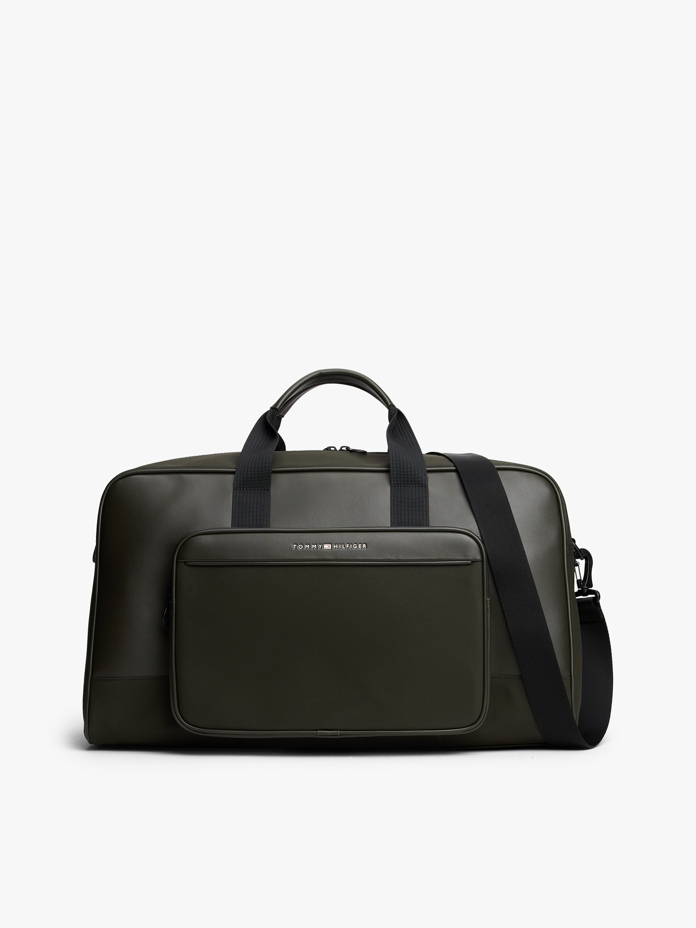 Metal Logo Crossbody Duffle Bag