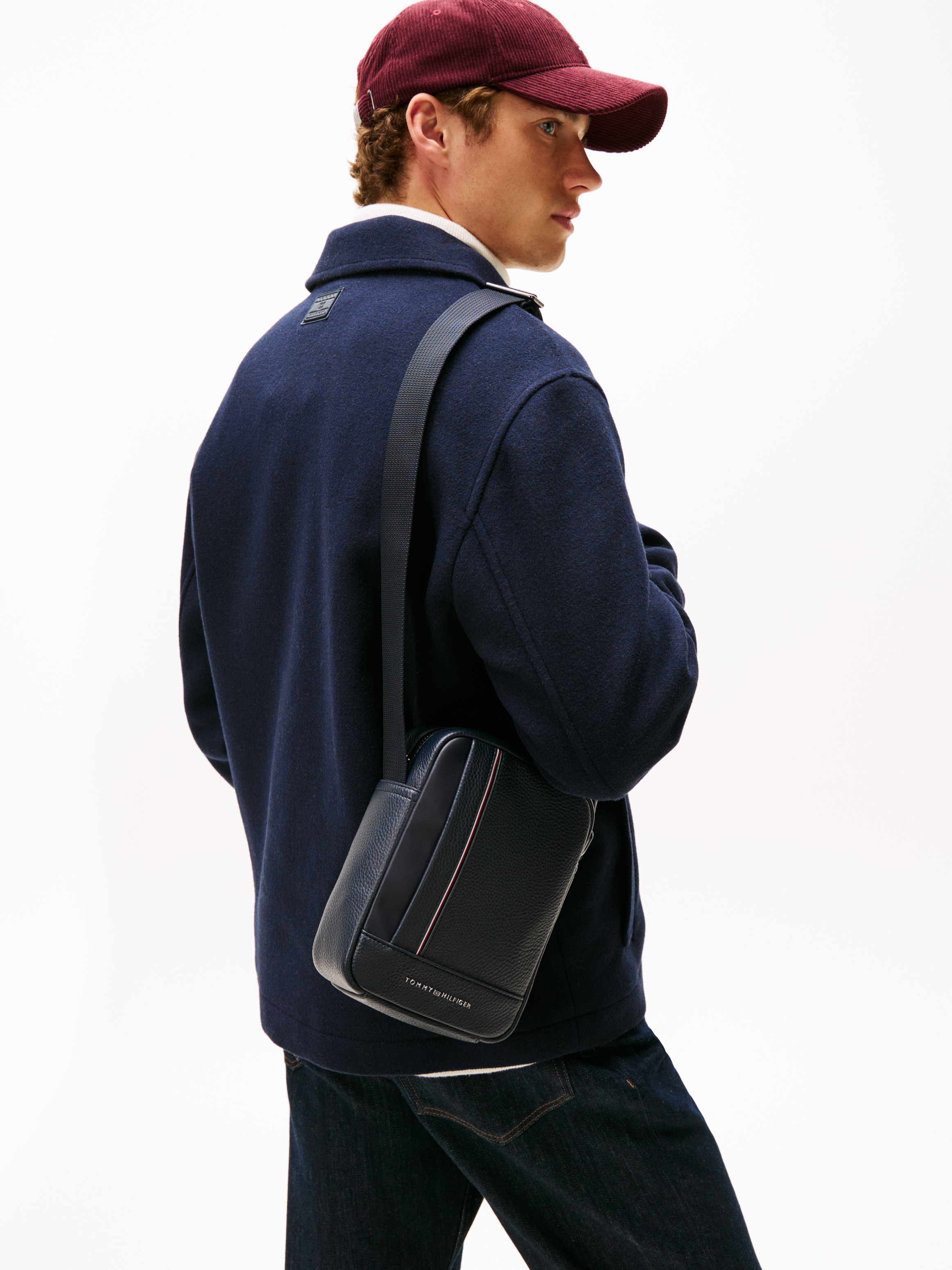 Metal Logo Crossbody Reporter Bag