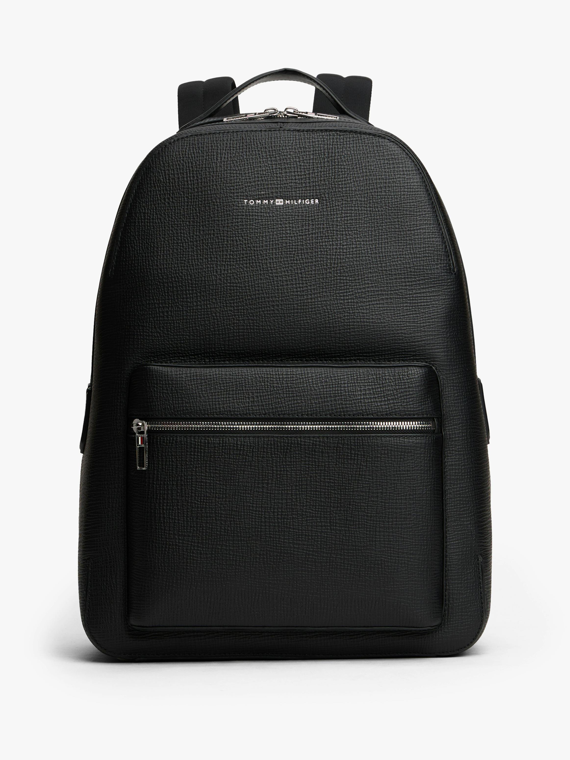 TH Business Leather Double Zip Backpack Bags Tommy Hilfiger