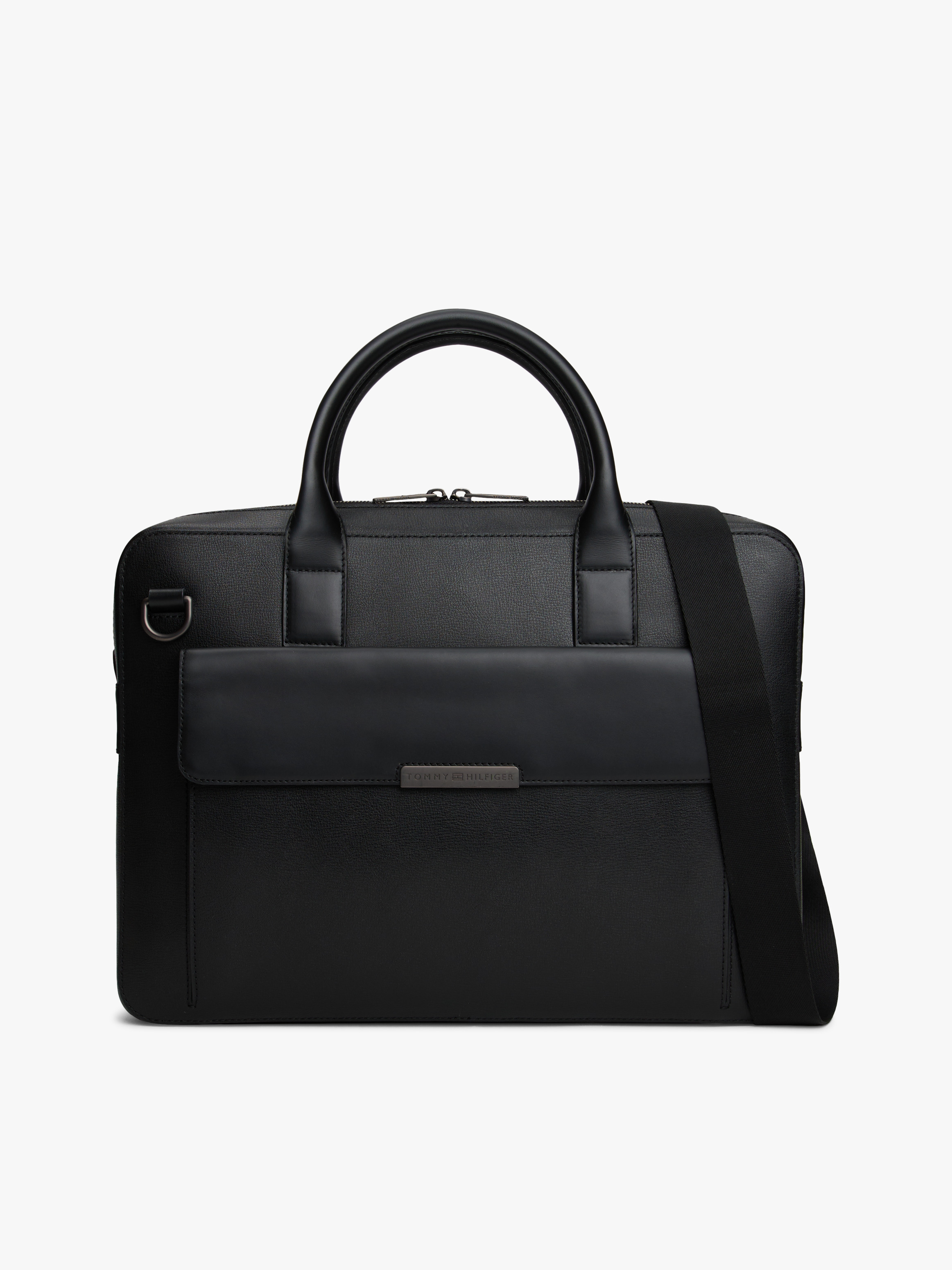TH Business Leather Logo Laptop Bag