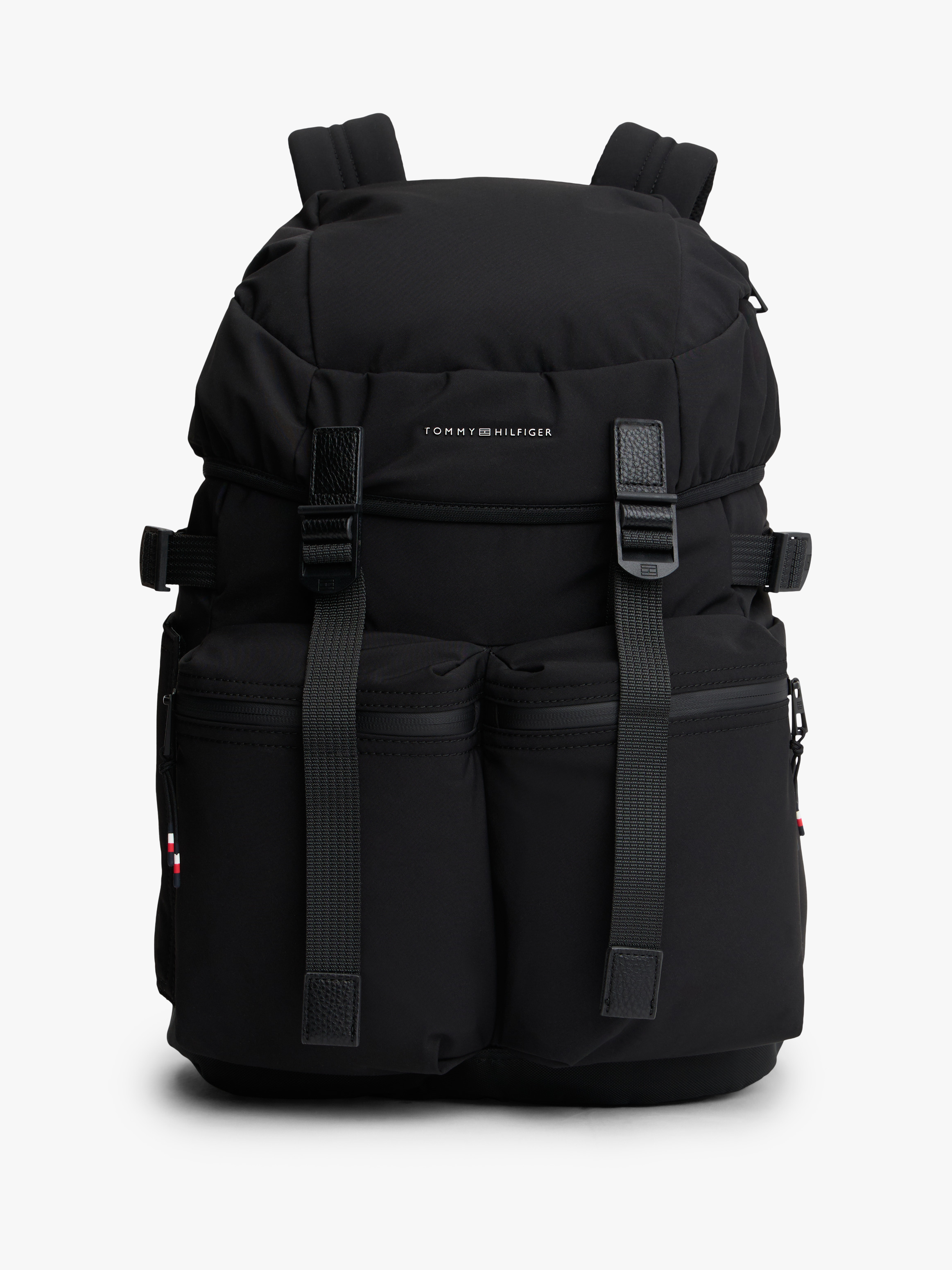 Textile Logo Travel Flap Backpack