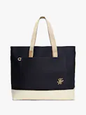 Two-Tone Canvas Beach Tote Bag