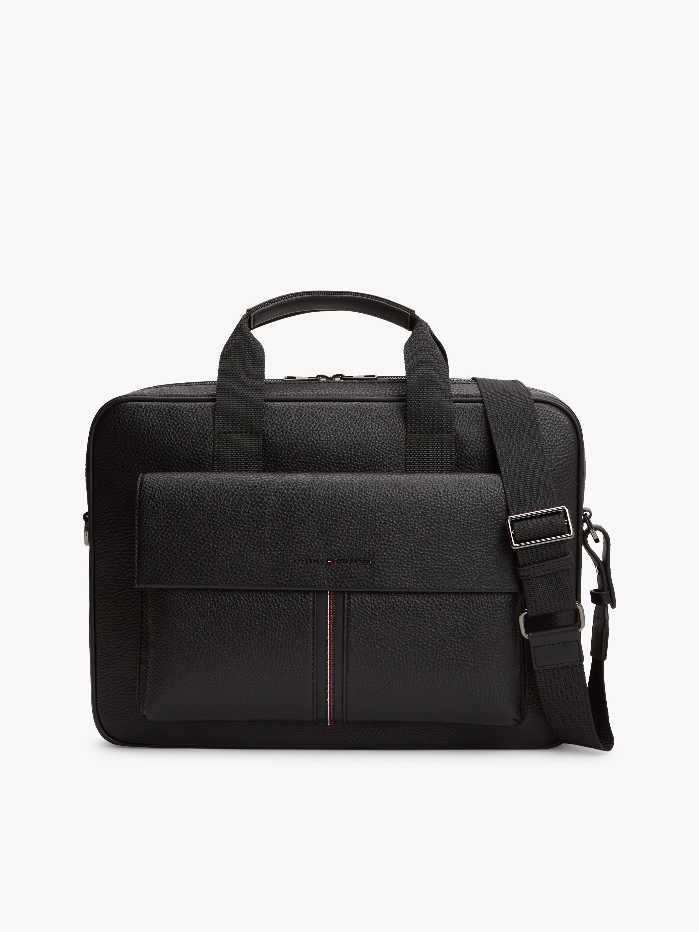 Flap Pocket Pebble Grain Laptop Bag