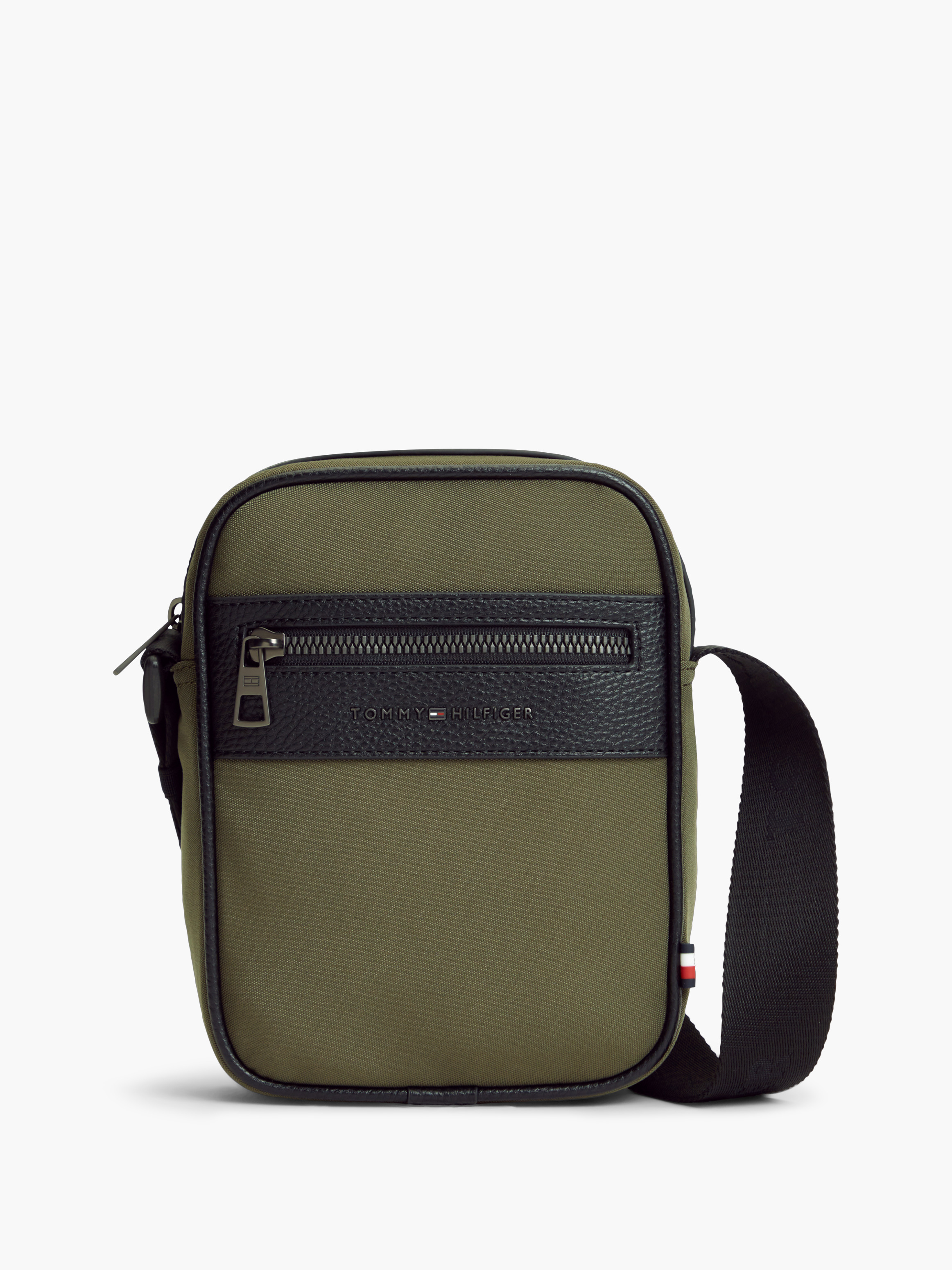 Piping Textile Crossbody Reporter Bag