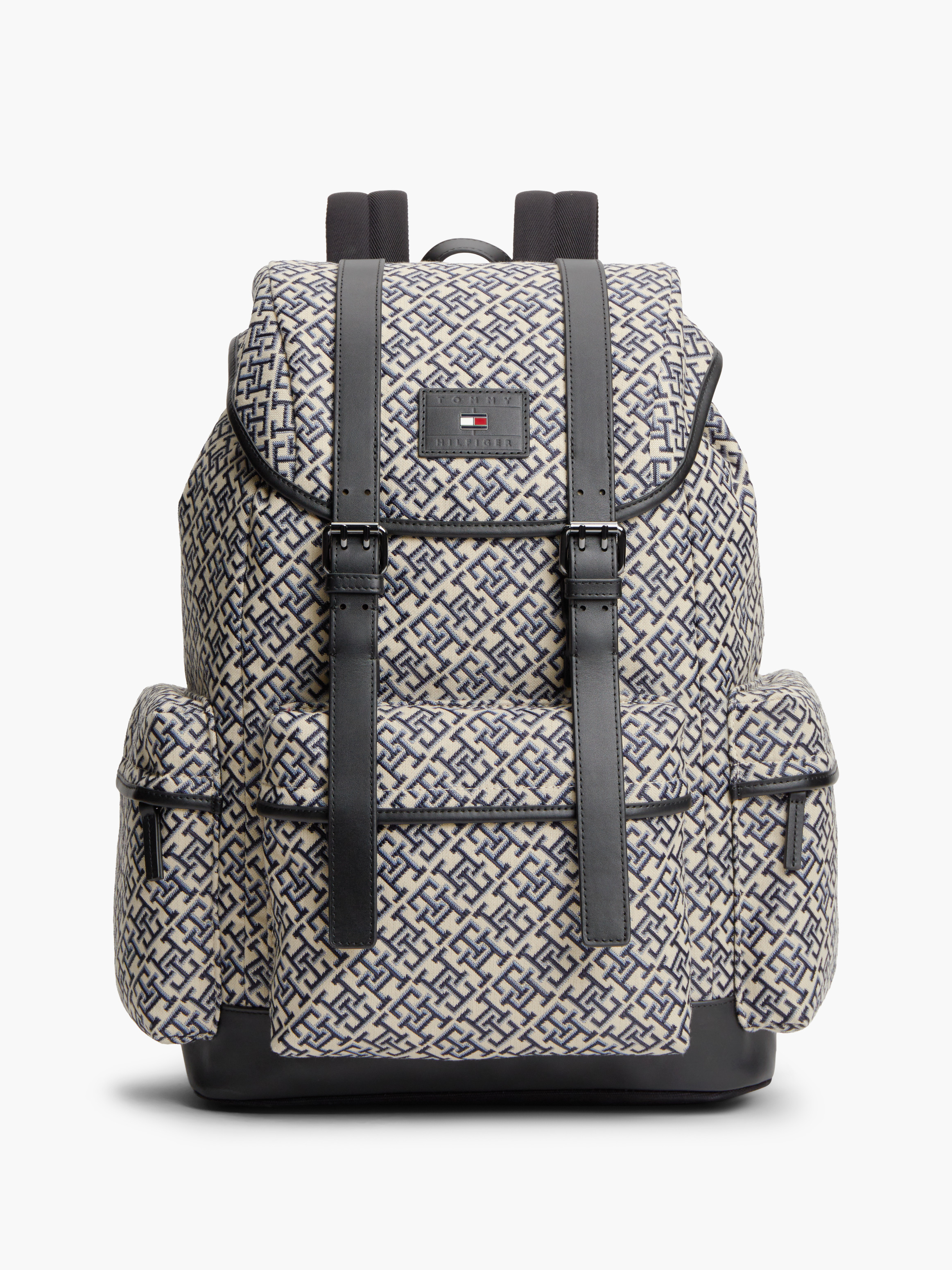 TH Monogram Jacquard Flap Backpack