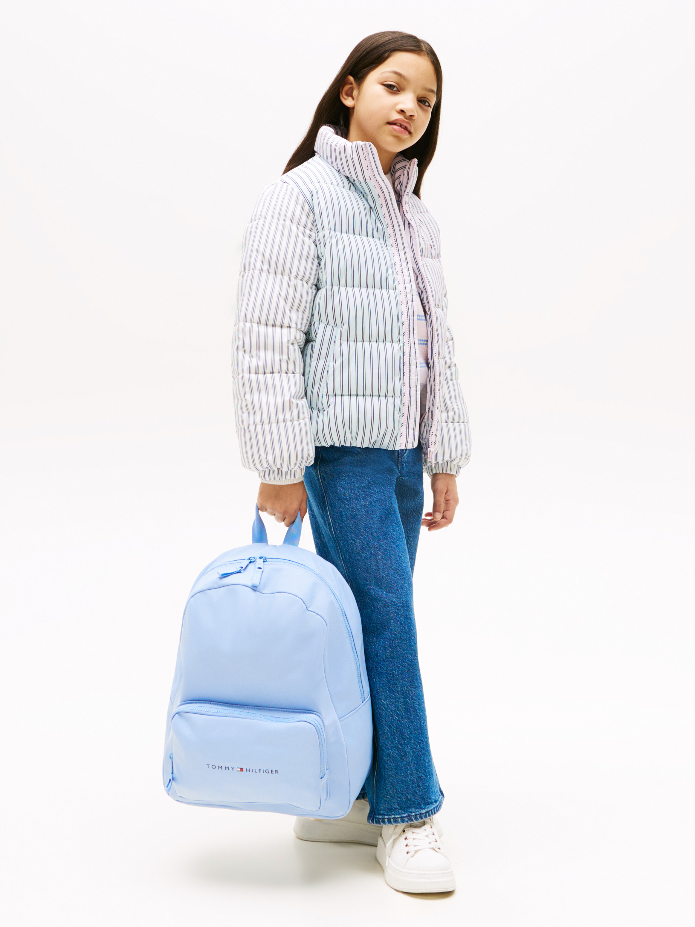 Tommy Hilfiger Sky Blue Backpack with Camel Straps Buy Tommy Hilfiger Colorblock Blue Cotton Backpack - NNNOW.com main image 4