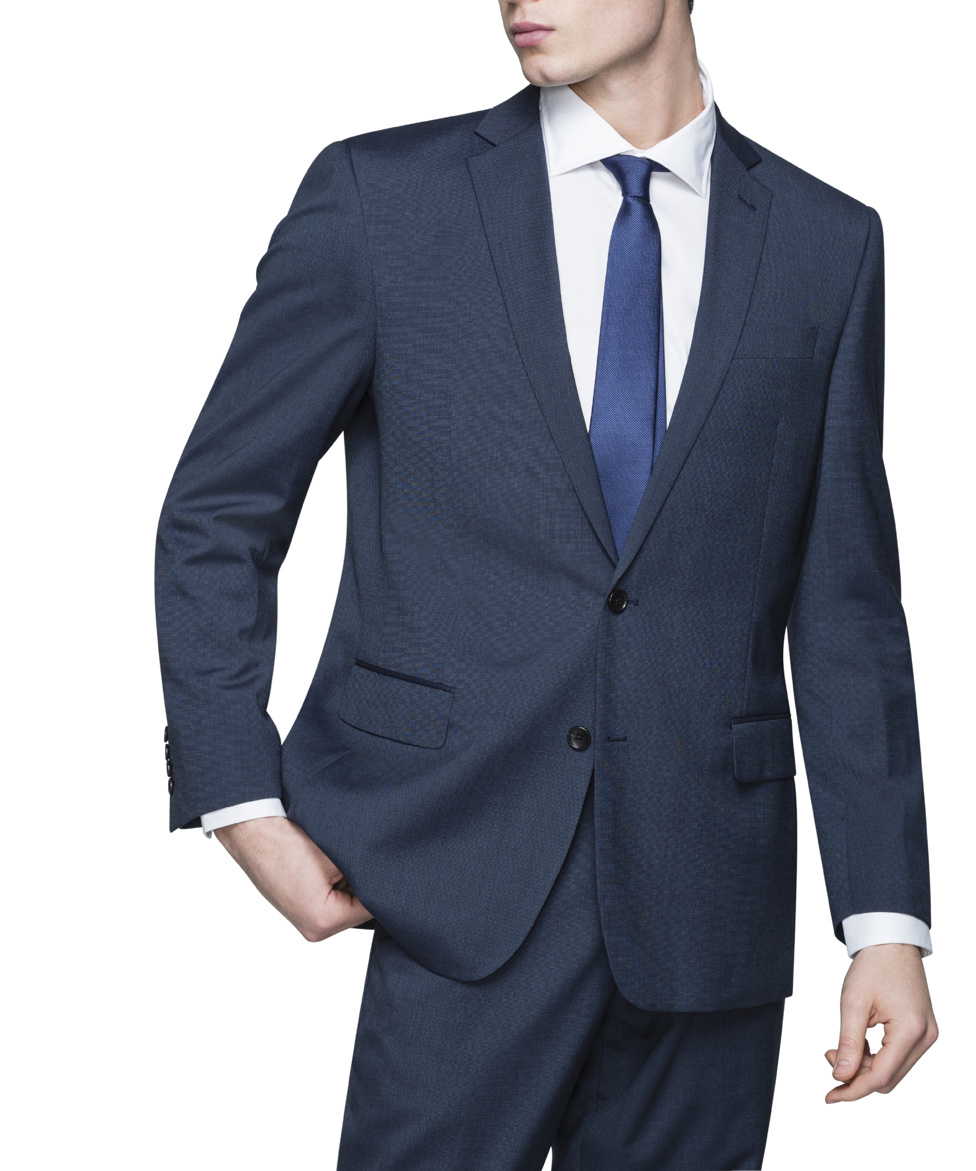 van heusen blue birdseye suit