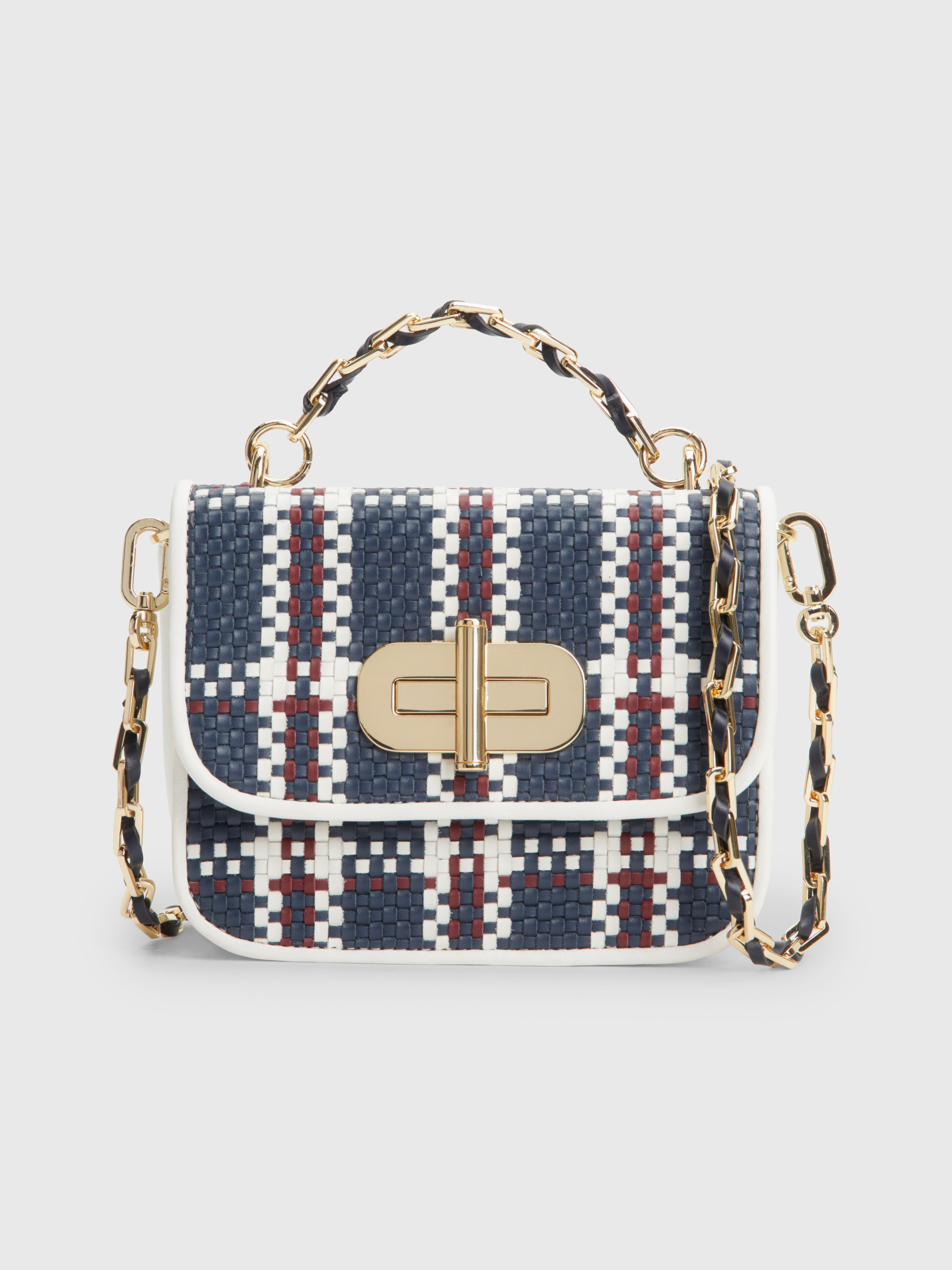 Turn Lock Woven Leather Crossover Bag Bags Tommy Hilfiger