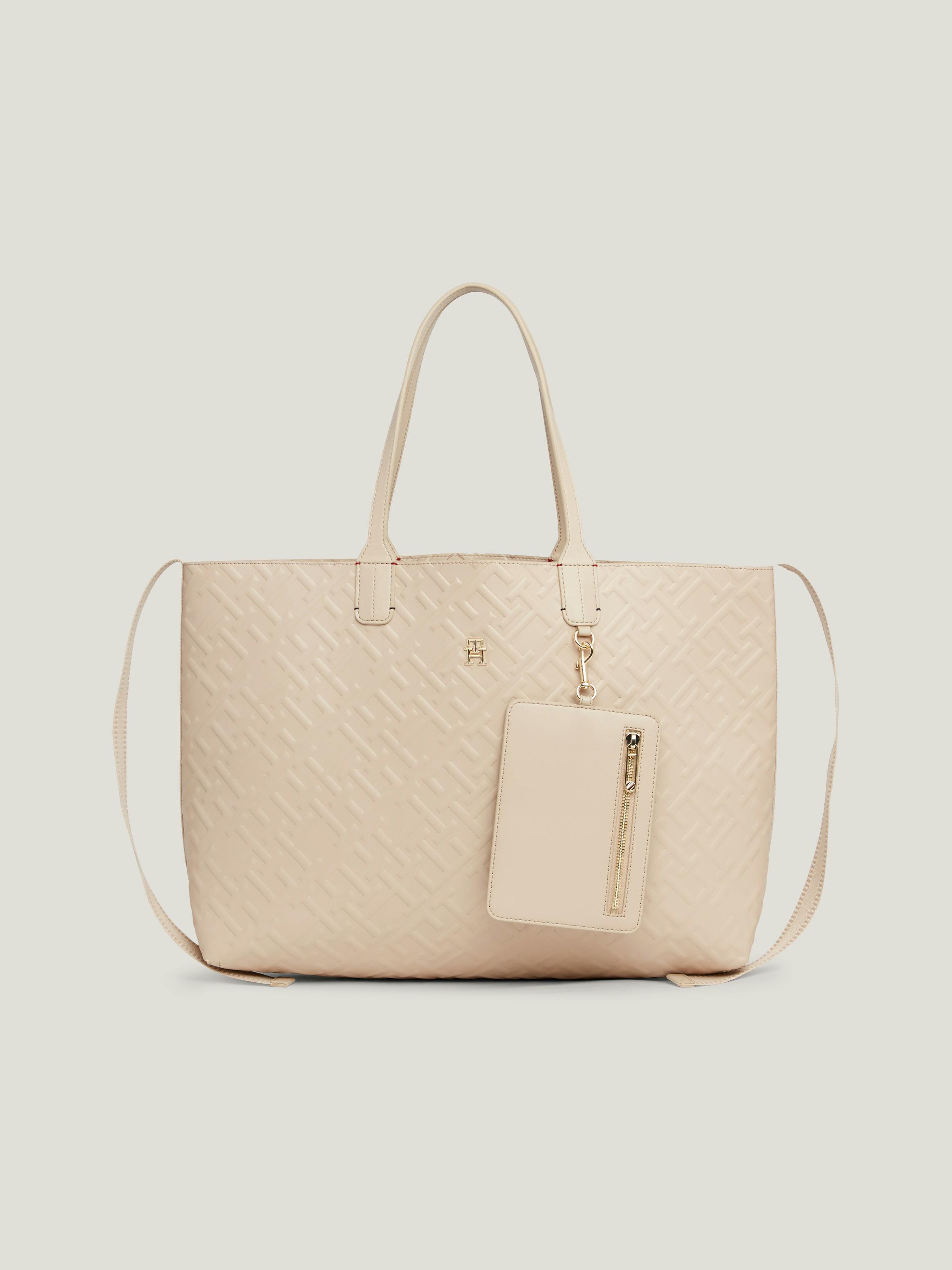 Iconic TH Monogram Embossed Tote Bags Tommy Hilfiger