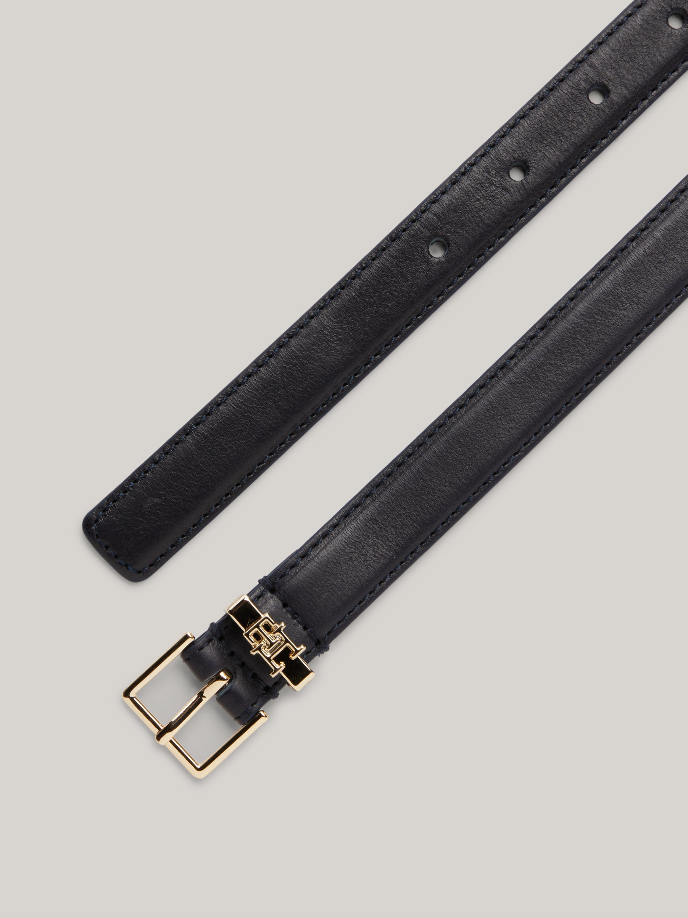 High Waist Square Buckle Leather Belt | Belts | Tommy Hilfiger