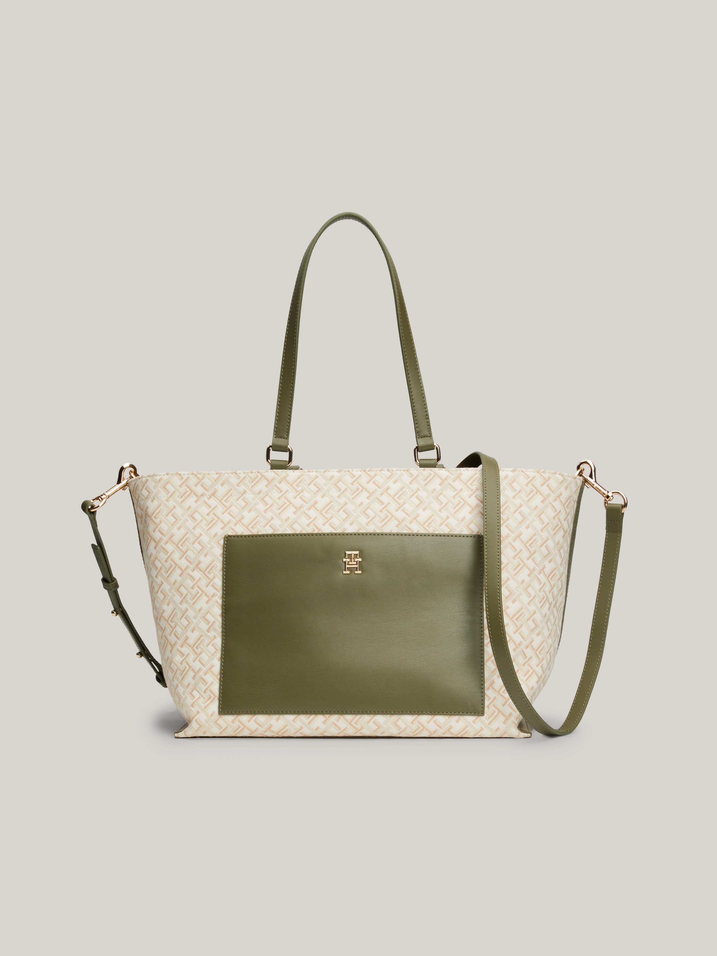 TH Monogram Jacquard Canvas Tote Bags Tommy Hilfiger