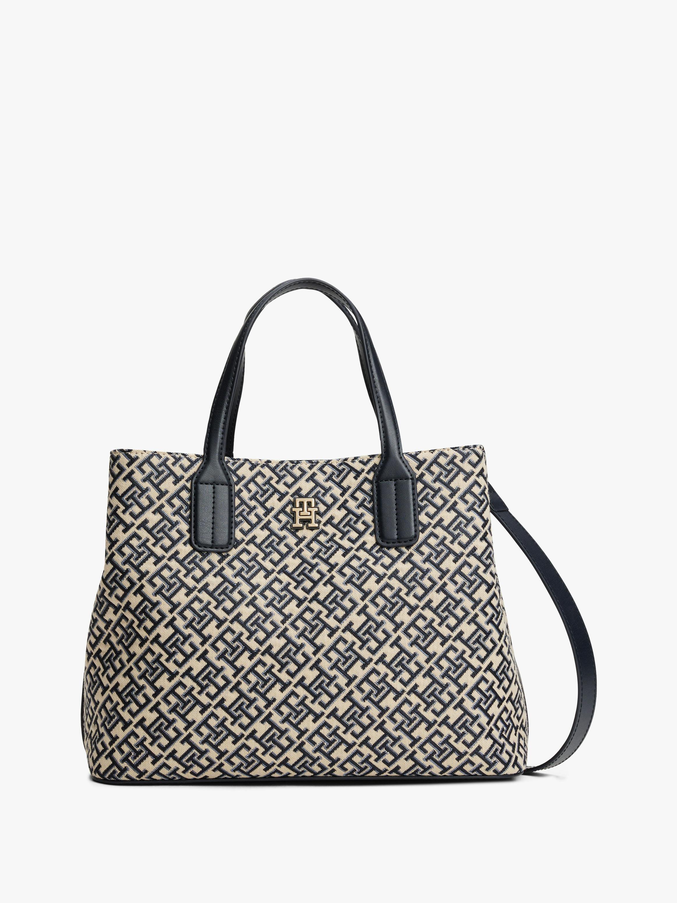 TH Monogram Jacquard Satchel Bags Tommy Hilfiger