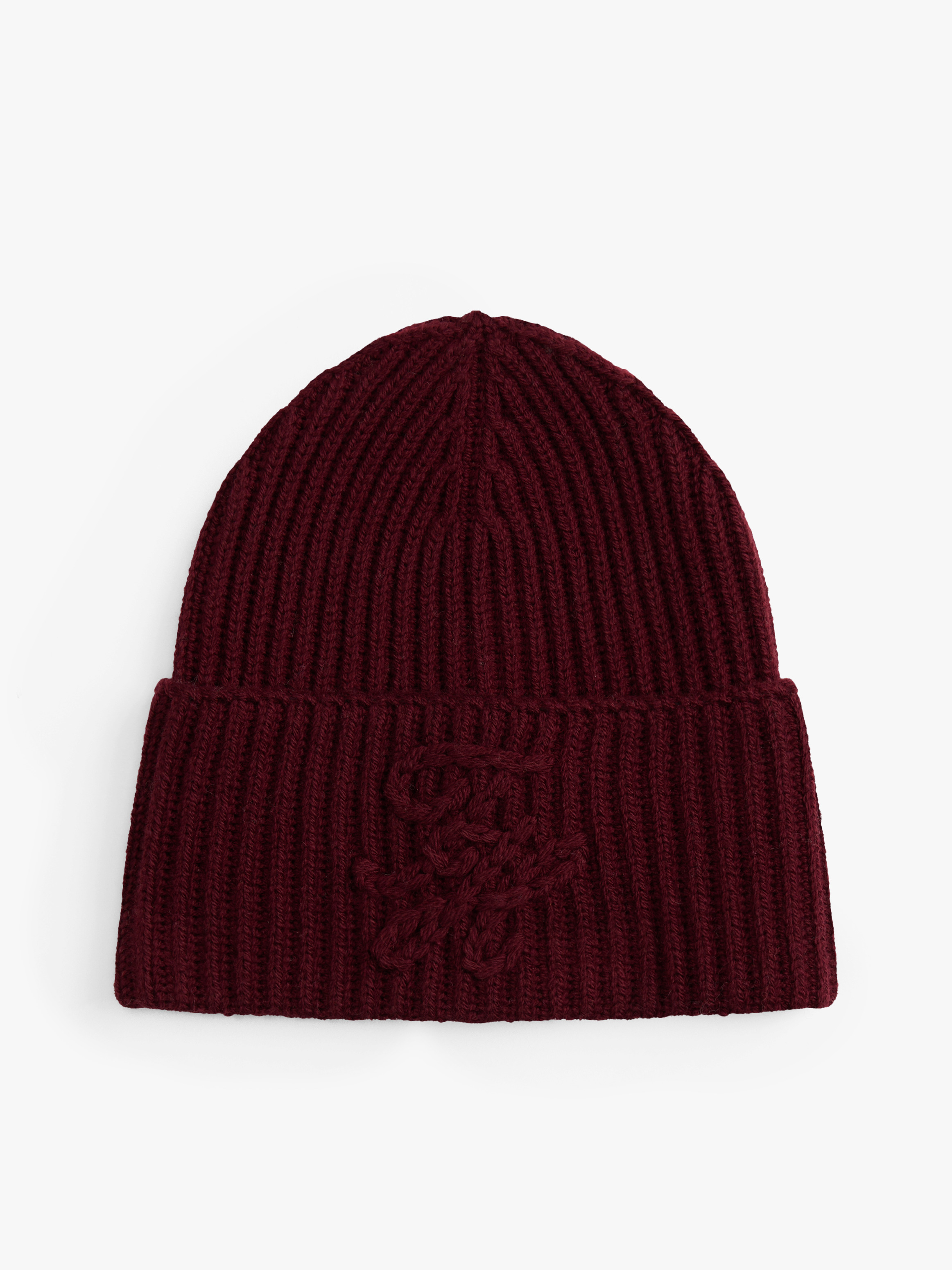 Tonal Logo Embroidery Beanie With Cashmere