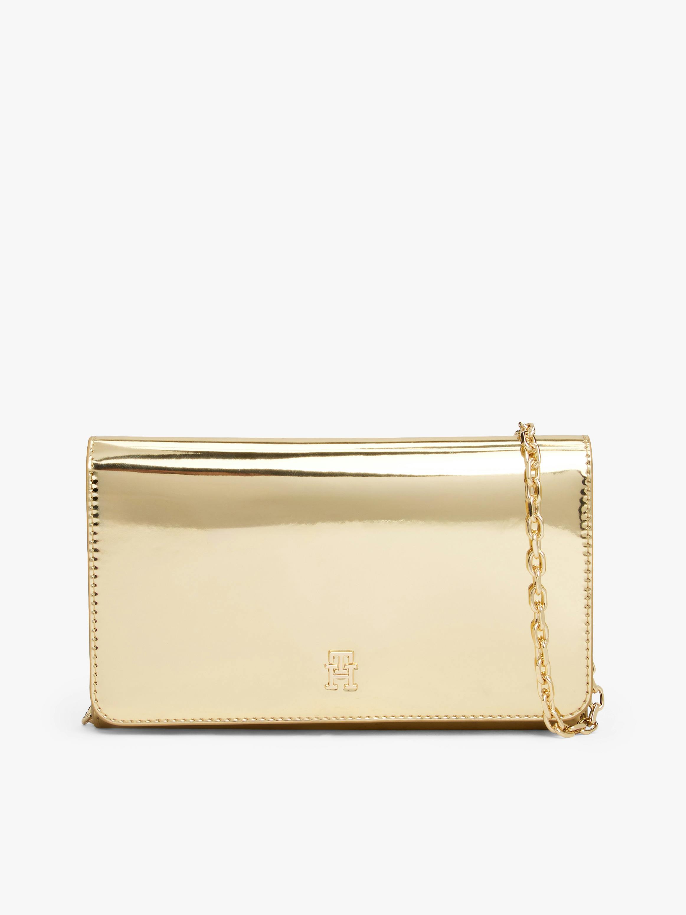 Hilfiger Icon Metallic Chain Strap Clutch Wallets Tommy Hilfiger