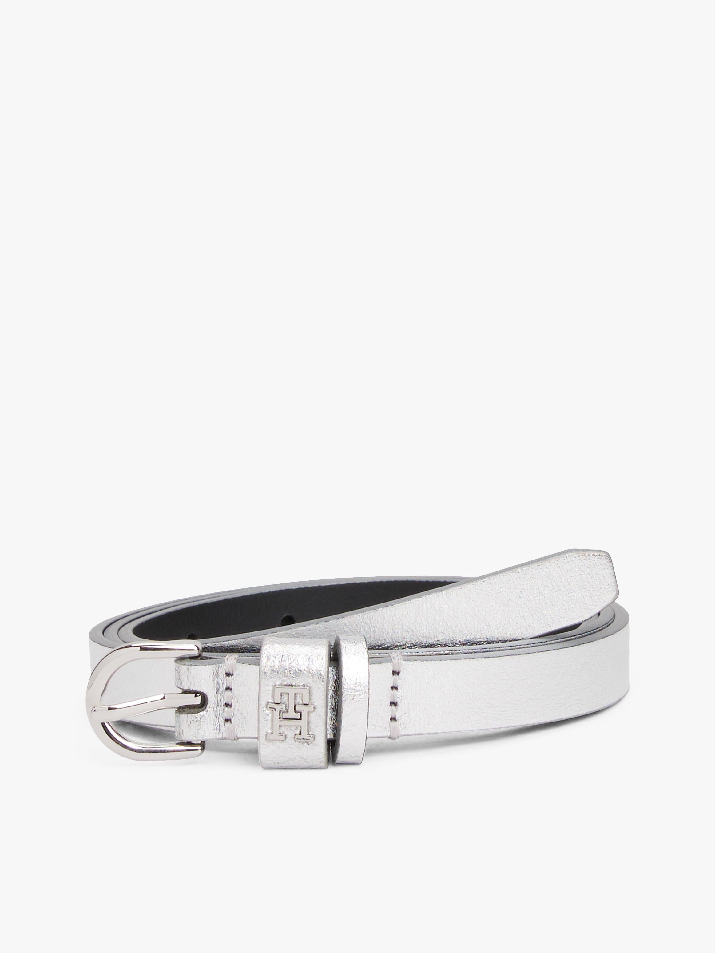 TH Monogram Metallic Leather Belt