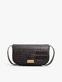 Croco-Print Leather Crossbody Bag
