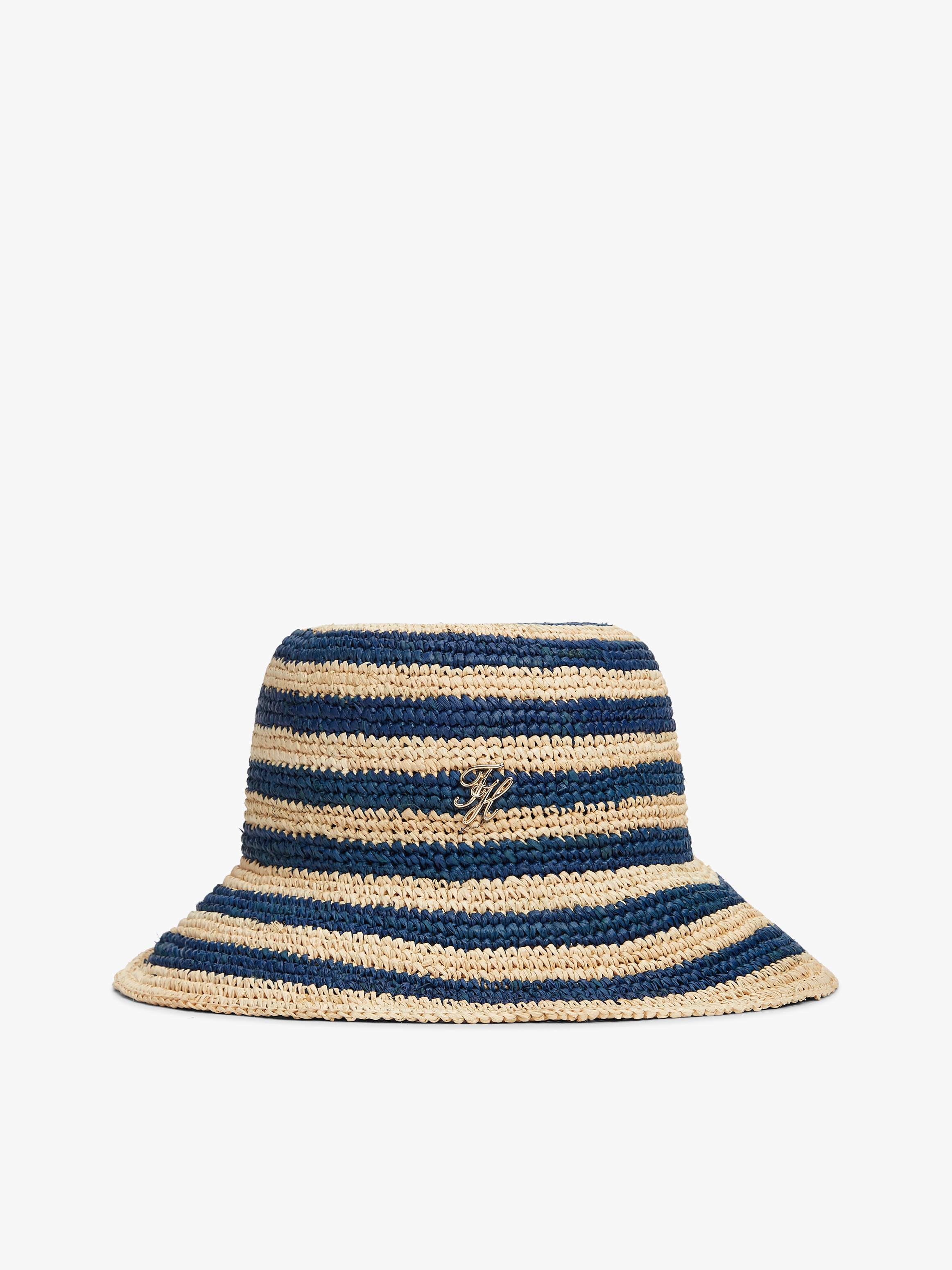Stripe Raffia Bucket Hat