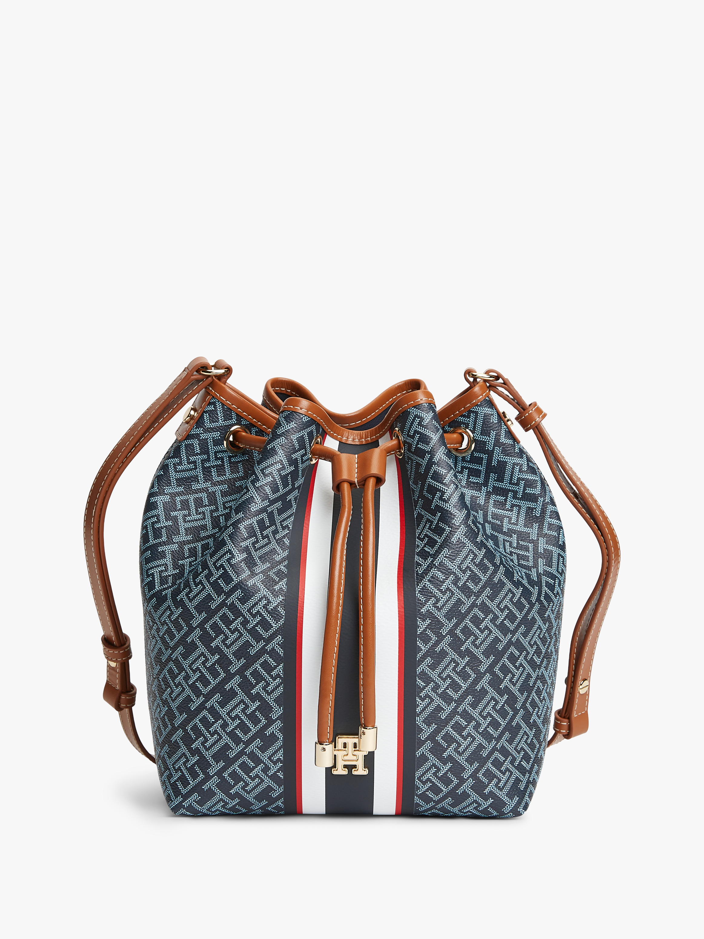 Striped Monoplay Bucket Bag