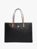 City TH Monogram Woven Tote Bag