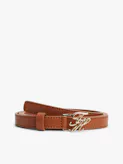 Logo Plaque Buckle Leather Belt