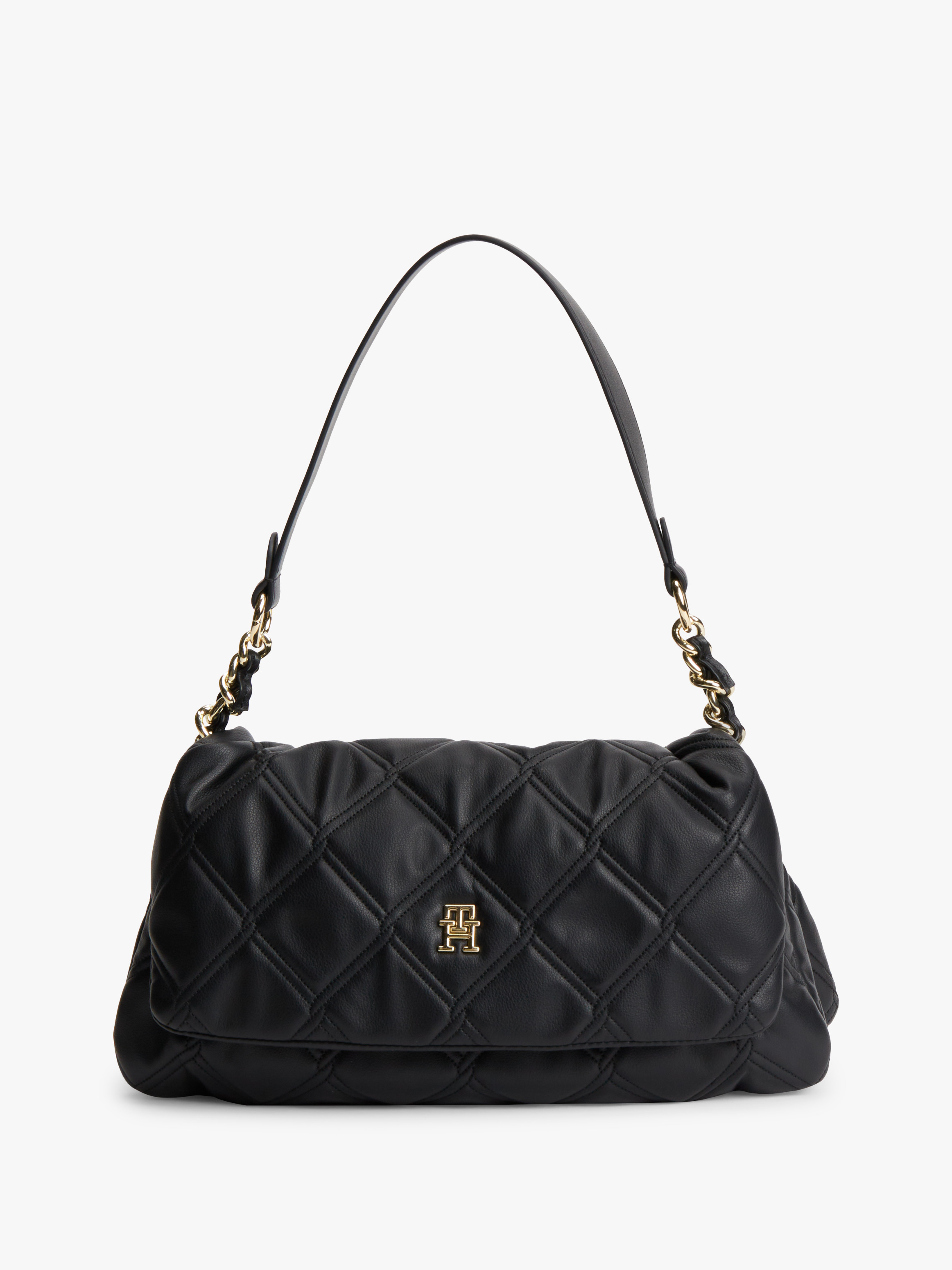 Quilted TH Monogram Shoulder Bag