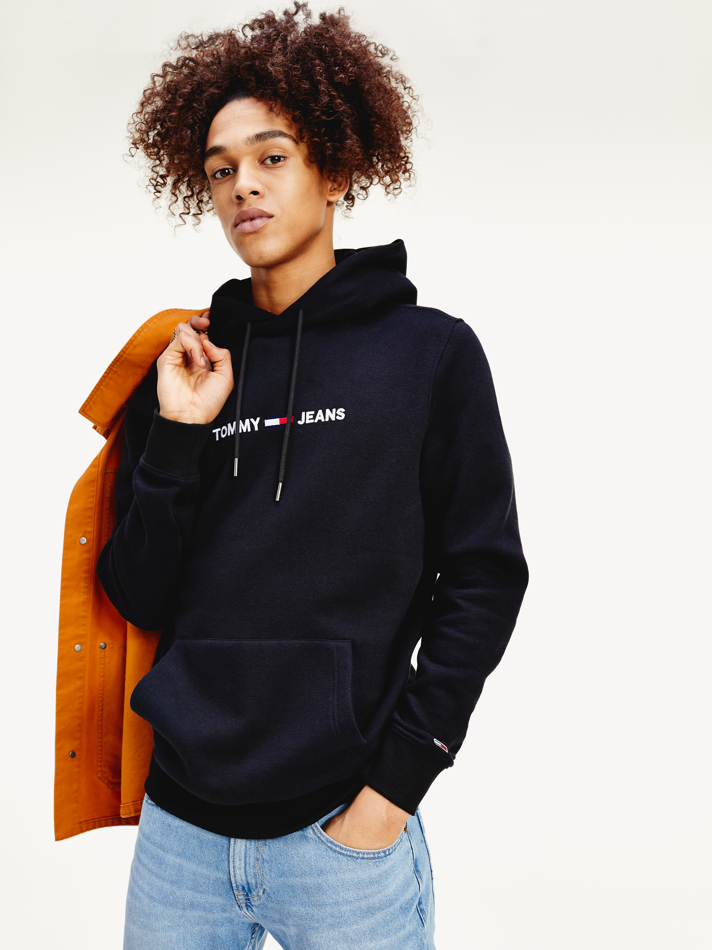 Tommy Jeans Straight Logo Hoodie Sweatshirts Hoodies Tommy Hilfiger