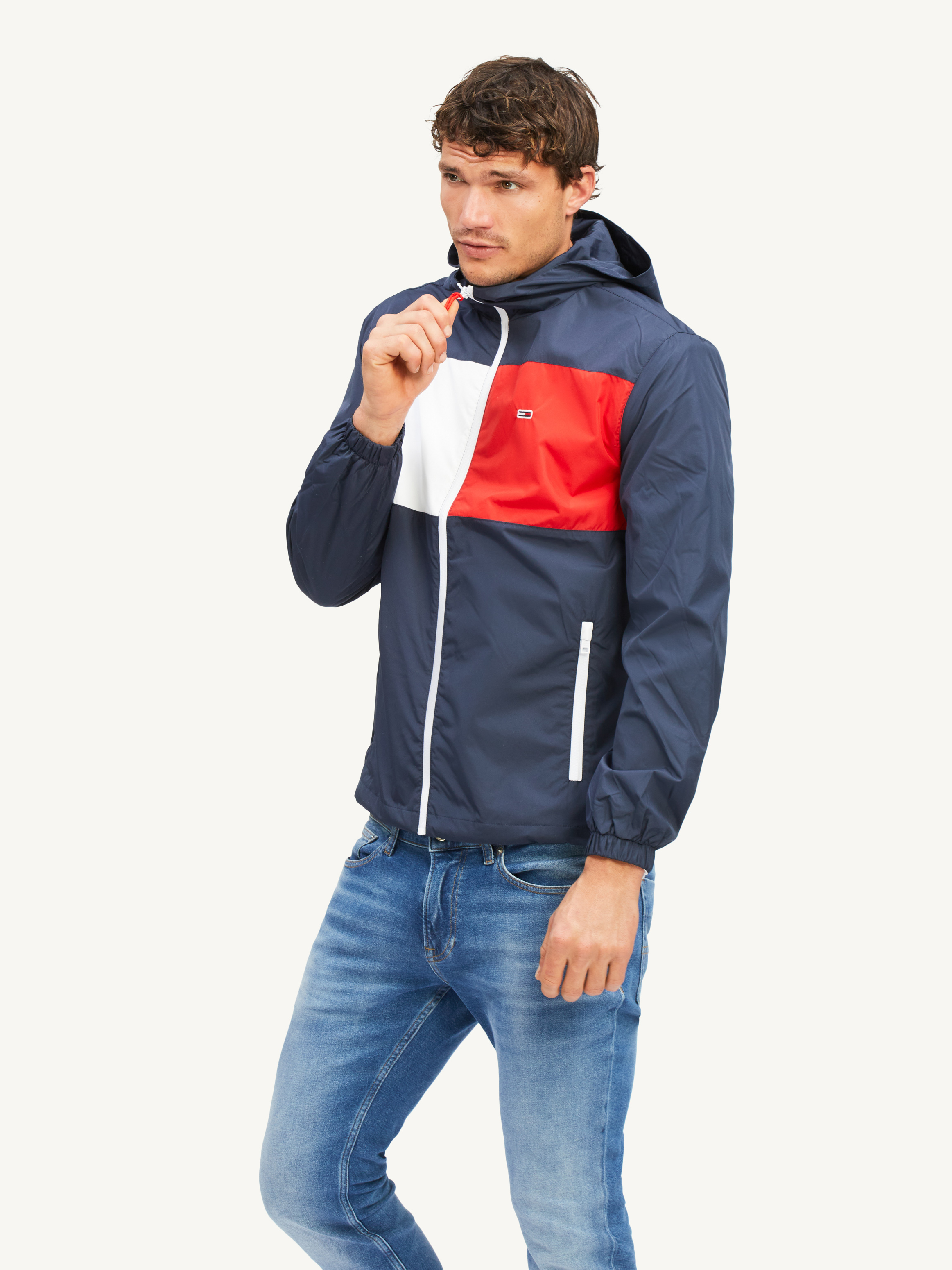 tommy hilfiger navy blue windbreaker