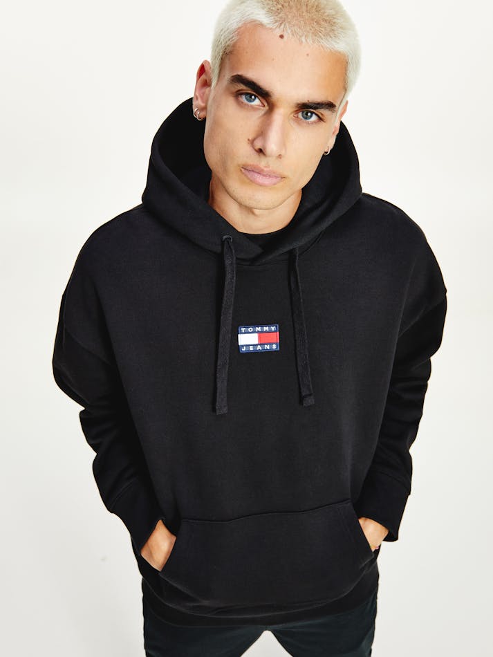 Tommy badge organic cotton hoodie Clearance