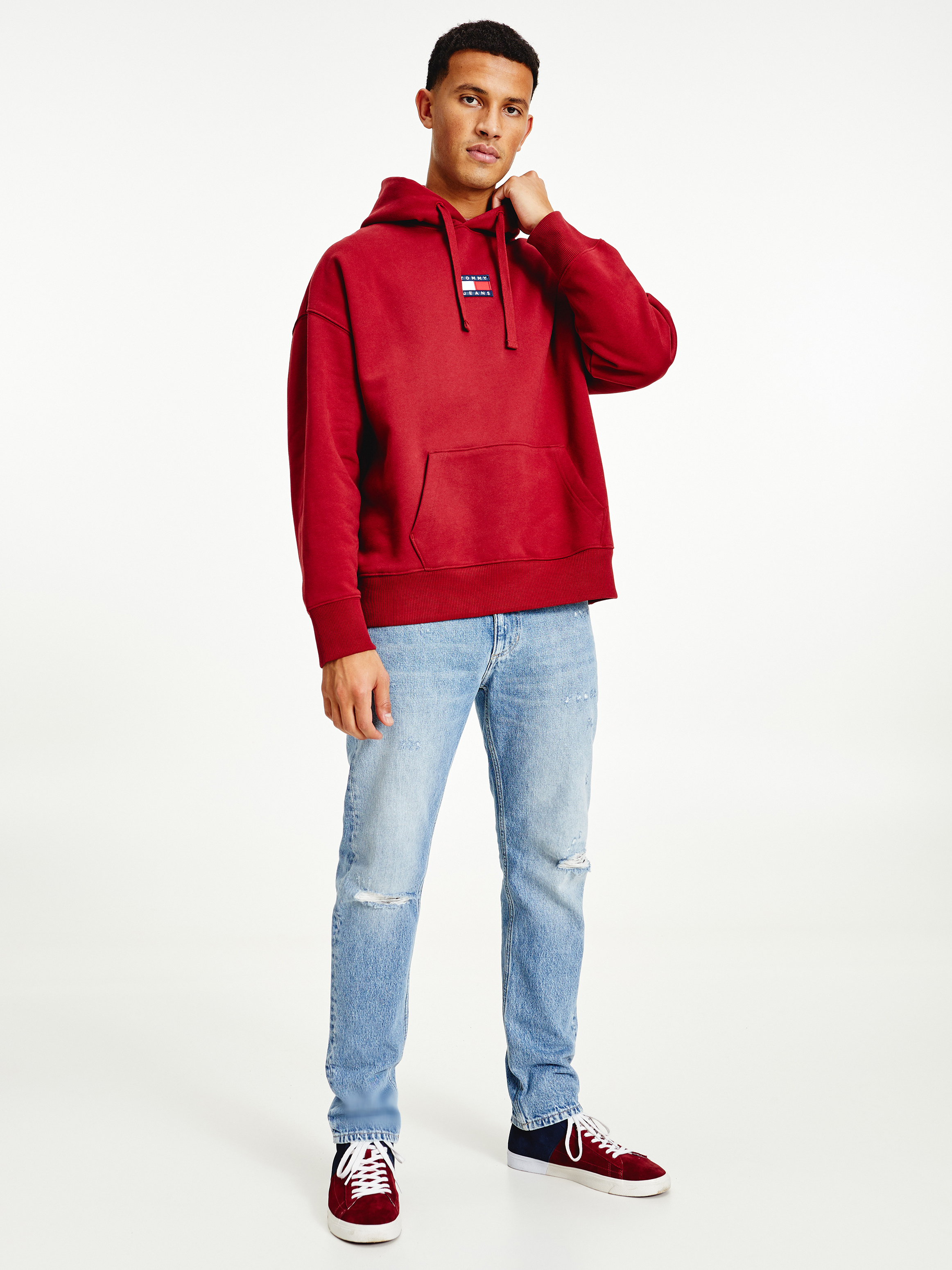 tommy badge organic cotton hoodie